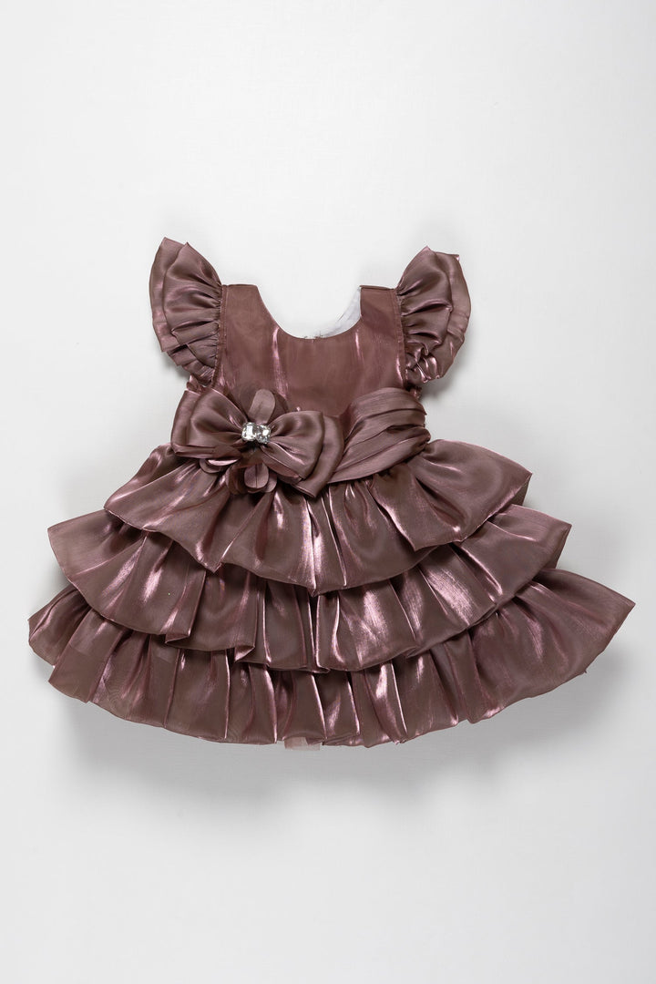 The Nesavu Girls Fancy Party Frock Luxe Mauve Organza Frock for Enchanting Baby Girl Birthdays Nesavu Shop Luxury Organza Frock | Baby's Birthday Delight | The Nesavu