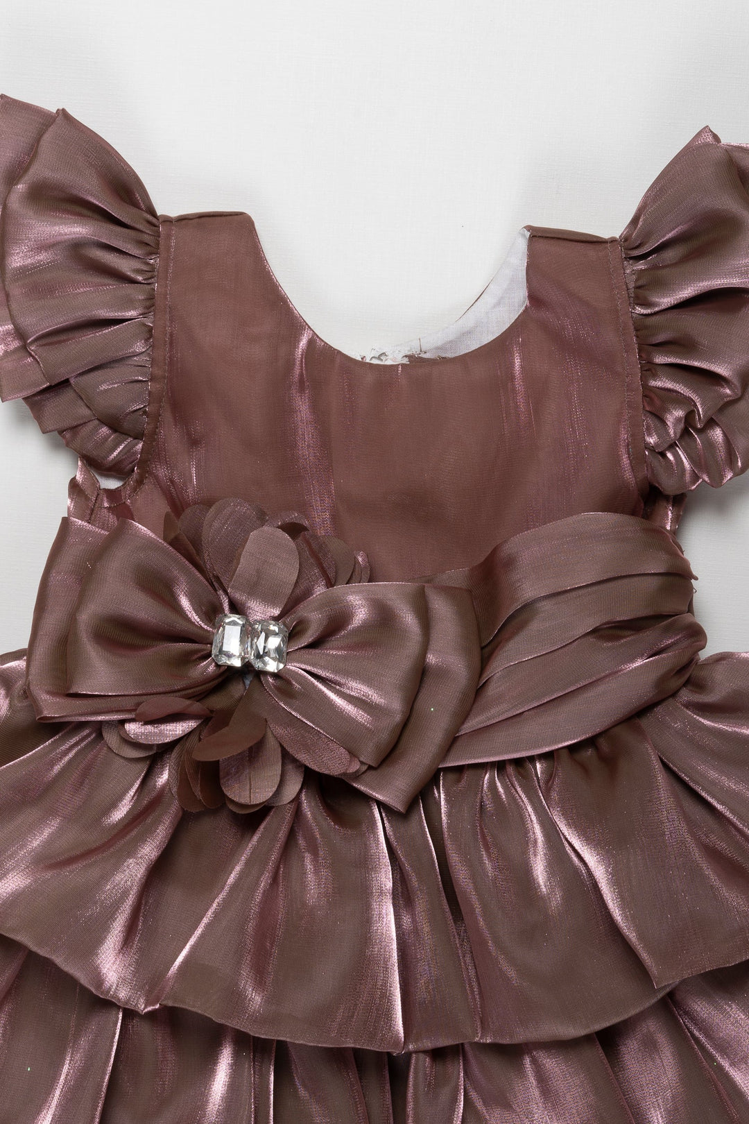 The Nesavu Girls Fancy Party Frock Luxe Mauve Organza Frock for Enchanting Baby Girl Birthdays Nesavu Shop Luxury Organza Frock | Baby's Birthday Delight | The Nesavu