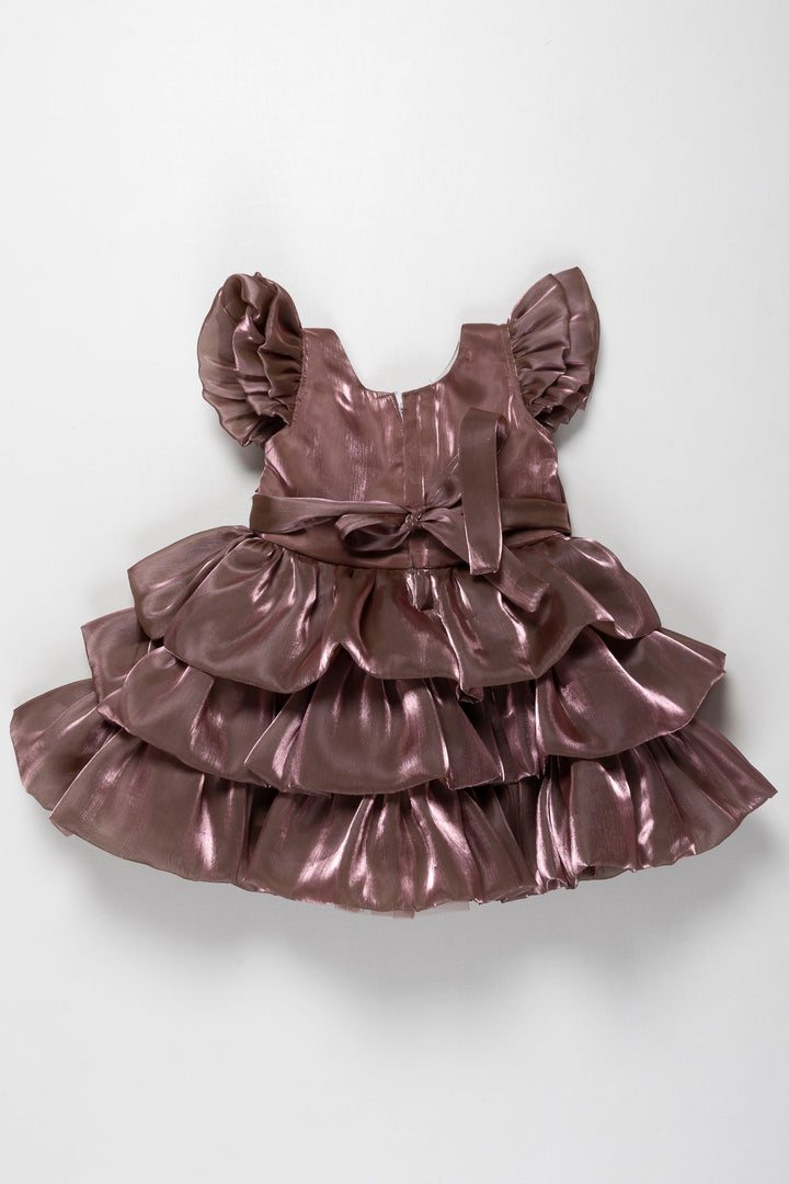 The Nesavu Girls Fancy Party Frock Luxe Mauve Organza Frock for Enchanting Baby Girl Birthdays Nesavu Shop Luxury Organza Frock | Baby's Birthday Delight | The Nesavu