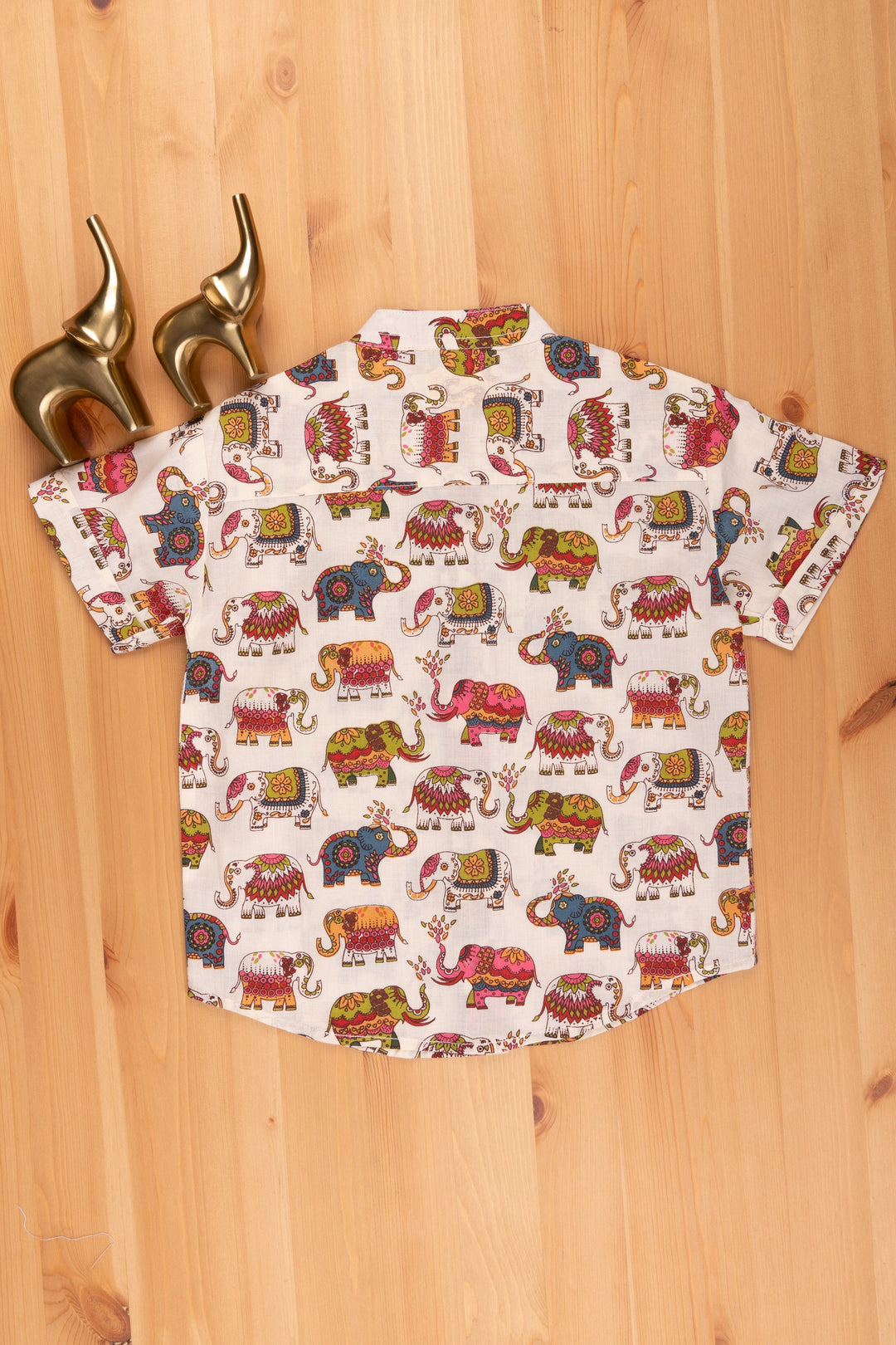 The Nesavu Boys Cotton Shirt Make a Statement with Boys' Multicolour Madhubani Elephant Print Shirt | Expressive & Cultural Fashion psr silks Nesavu
