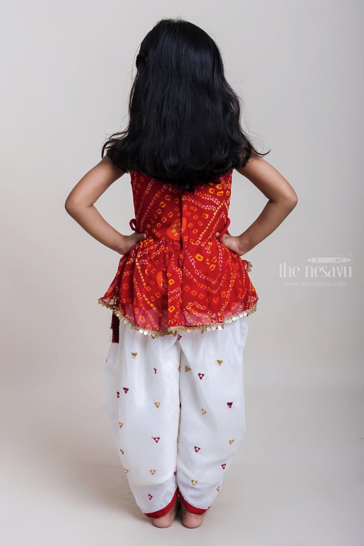 The Nesavu Girls Dothi Sets Maroon Short Tops With Mirror Embroidered Patiala Pants For Girls Nesavu Ethnic Short Tops And Patiala Pants| New Collection| The Nesavu