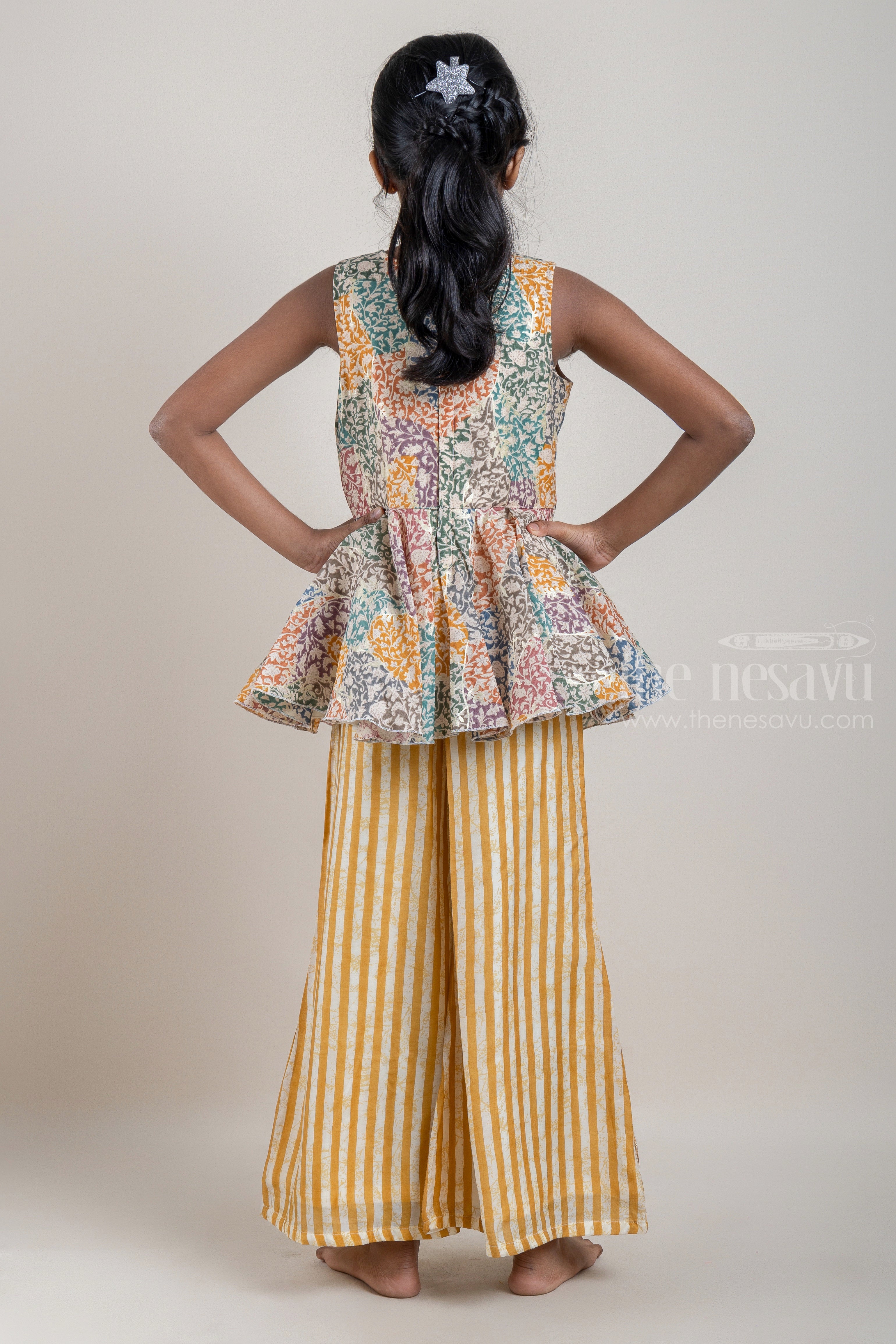 Striped palazzo sales pants with kurti