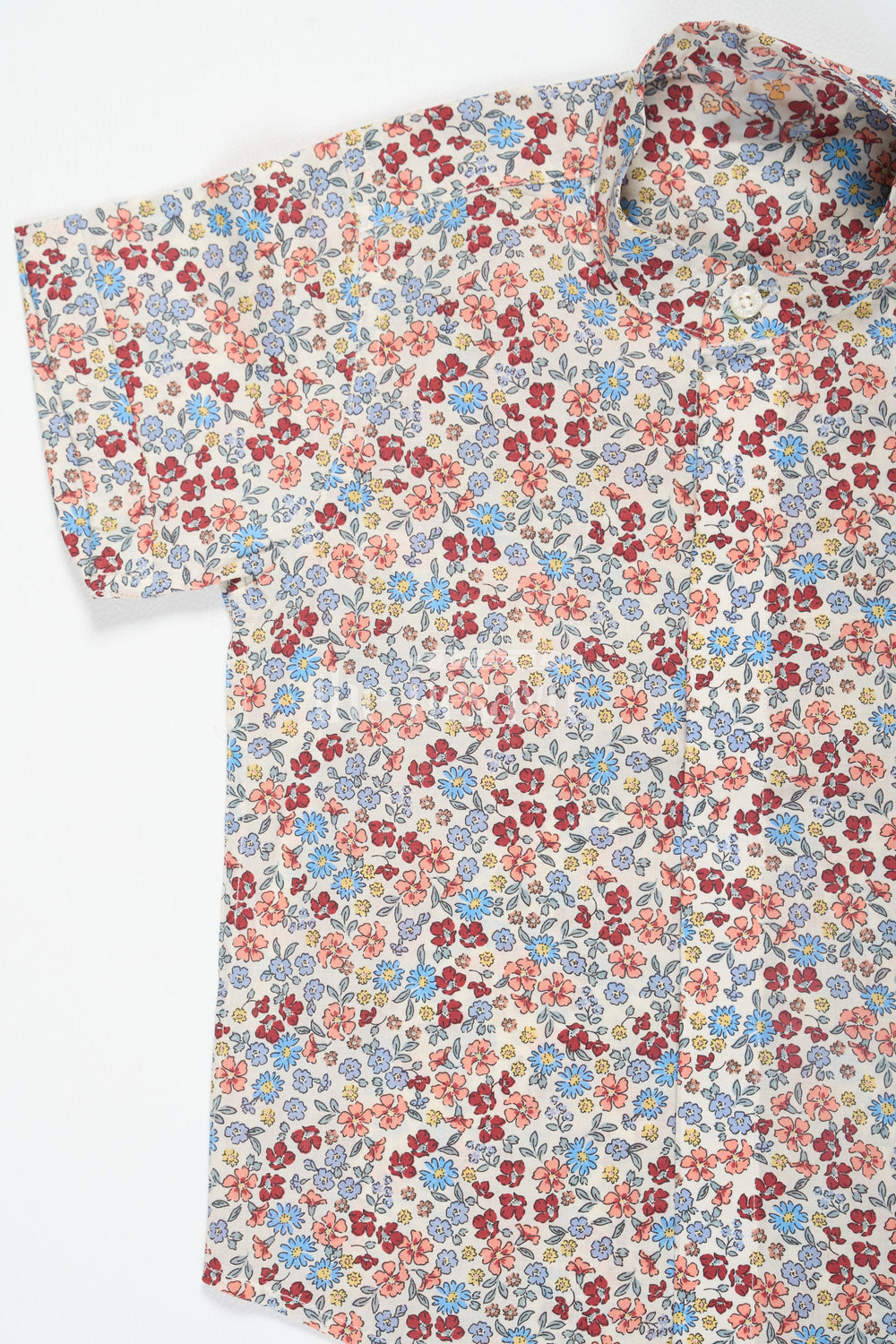 The Nesavu Boys Cotton Shirt Multicolor Boys Cotton Shirt with Floral Print Half Sleeves Playful and Trendy Design Nesavu Multicolor Floral Print Boys Cotton Shirt Nesavu Trendy Half Sleeves Comfortable Casual Wear