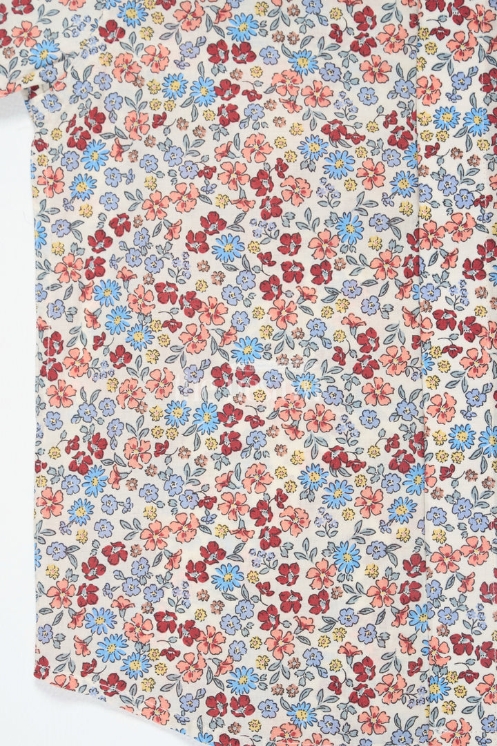 The Nesavu Boys Cotton Shirt Multicolor Boys Cotton Shirt with Floral Print Half Sleeves Playful and Trendy Design Nesavu Multicolor Floral Print Boys Cotton Shirt Nesavu Trendy Half Sleeves Comfortable Casual Wear
