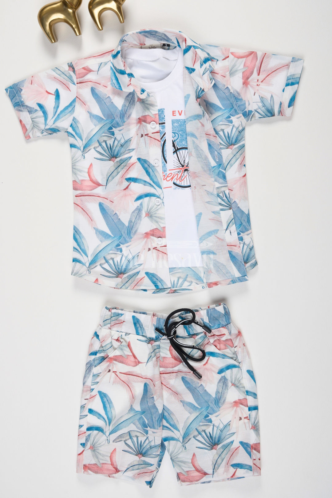 The Nesavu Baby Casual Sets Multicolor Boys Watercolor Print CoOrd Set with Shirt and Shorts for Summer Wear Nesavu 16 (1Y) / multicolor BCS131A-16 Multicolor Boys Watercolor Print Co-Ord Set with Shirt and Shorts Nesavu