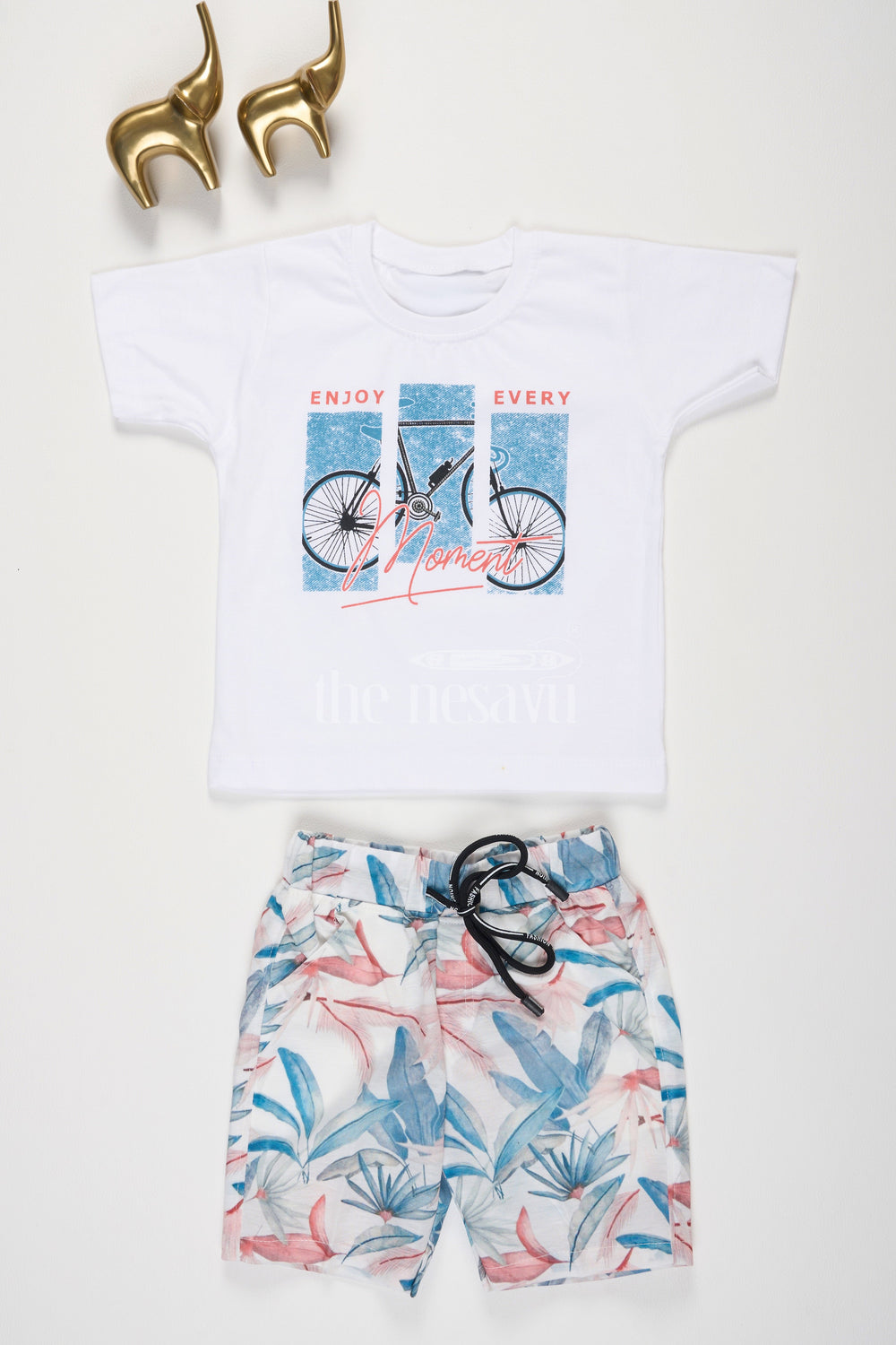 The Nesavu Baby Casual Sets Multicolor Boys Watercolor Print CoOrd Set with Shirt and Shorts for Summer Wear Nesavu Multicolor Boys Watercolor Print Co-Ord Set with Shirt and Shorts Nesavu