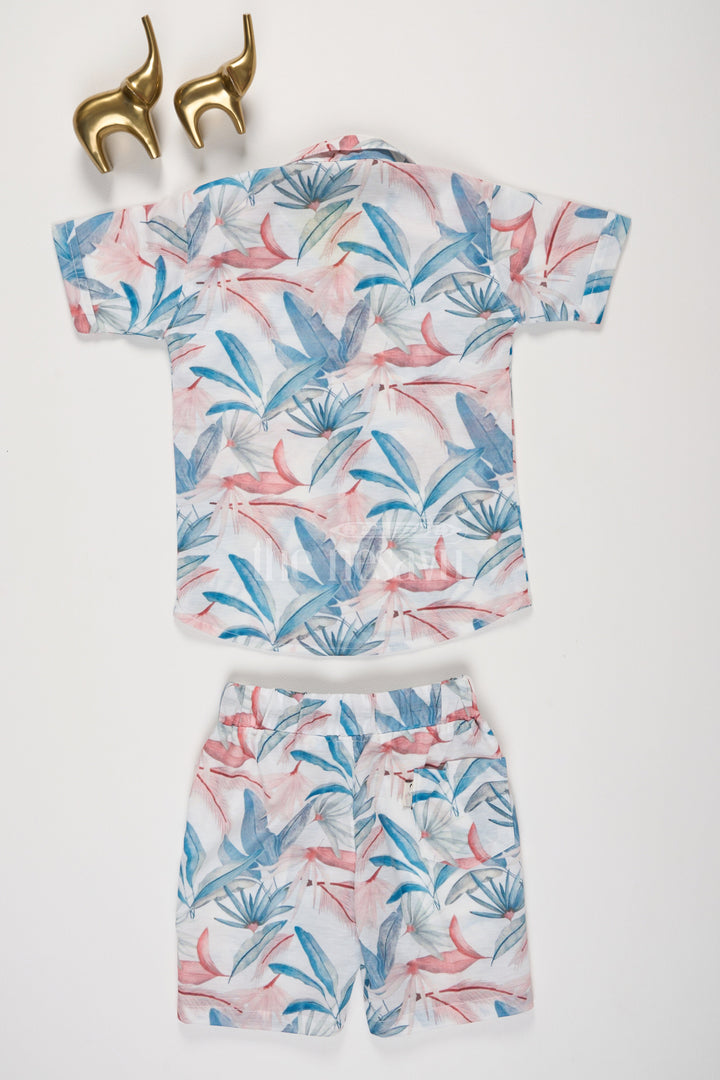 The Nesavu Baby Casual Sets Multicolor Boys Watercolor Print CoOrd Set with Shirt and Shorts for Summer Wear Nesavu Multicolor Boys Watercolor Print Co-Ord Set with Shirt and Shorts Nesavu