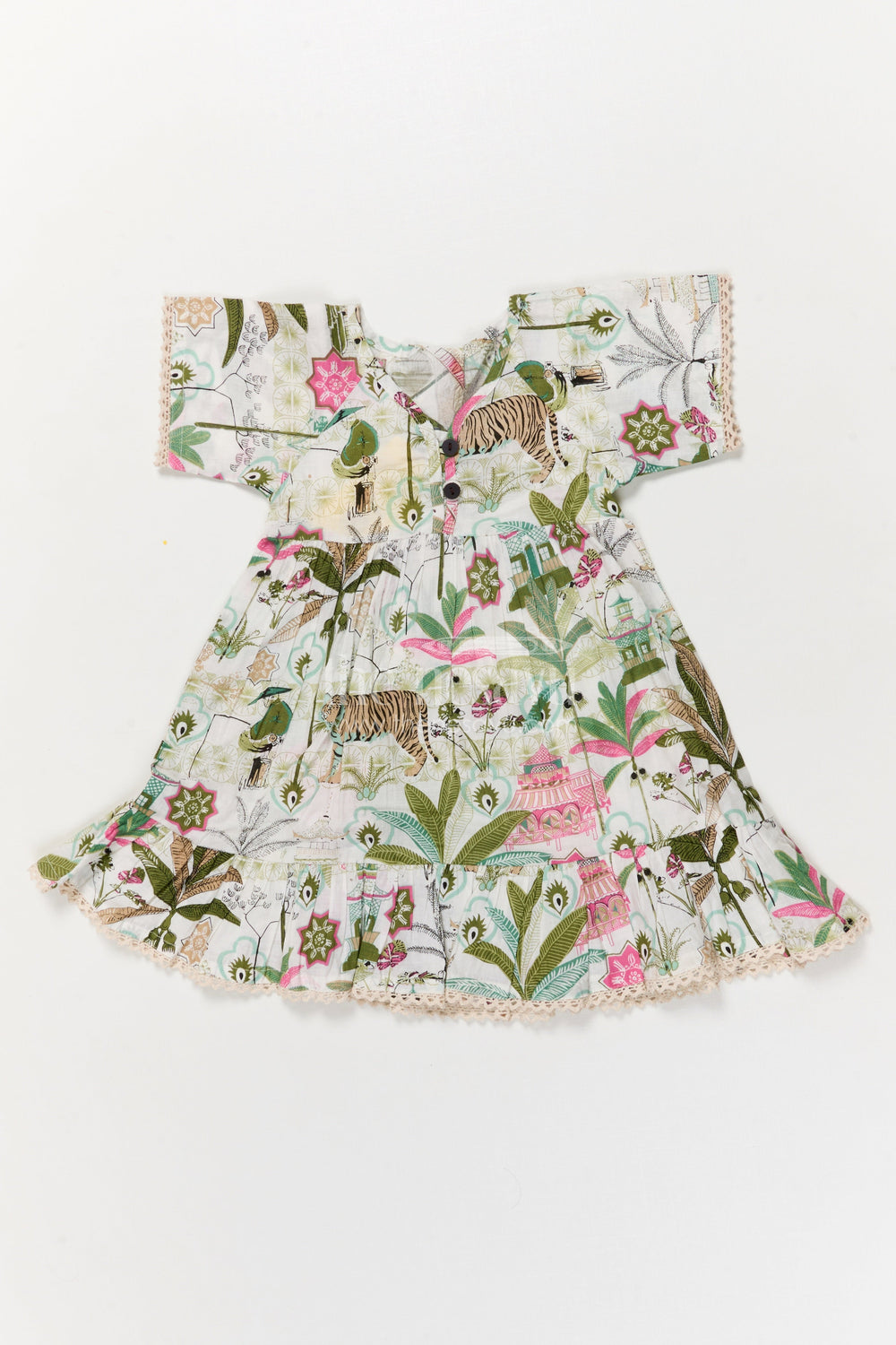 The Nesavu Girls Cotton Frock Multicolor Cotton Frock for Toddler Girls with Flutter Sleeves Nesavu 16 (1Y) / Multicolor GFC2058A-16 Nesavu multicolor cotton frock for toddler girls with flutter sleeves – perfect for everyday play