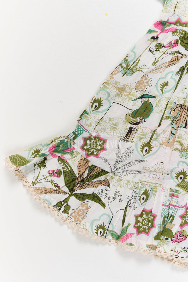 The Nesavu Girls Cotton Frock Multicolor Cotton Frock for Toddler Girls with Flutter Sleeves Nesavu Nesavu multicolor cotton frock for toddler girls with flutter sleeves – perfect for everyday play