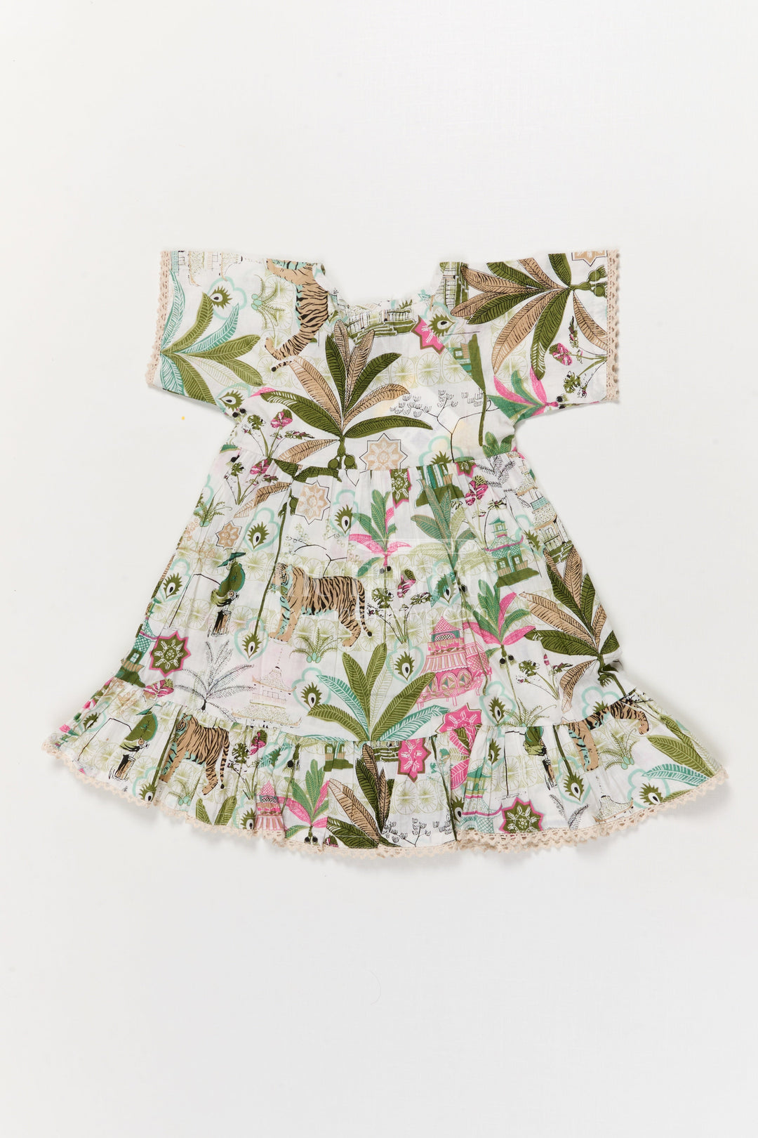 The Nesavu Girls Cotton Frock Multicolor Cotton Frock for Toddler Girls with Flutter Sleeves Nesavu Nesavu multicolor cotton frock for toddler girls with flutter sleeves – perfect for everyday play