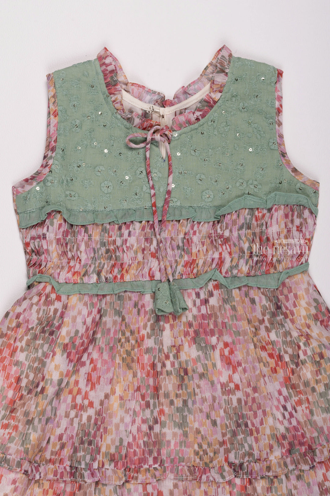The Nesavu Girls Cotton Frock Multicolor Marvel: Girls Sleeveless Layered Cotton Frock Nesavu Stylish Cotton Frocks for Kids | Casual and Fancy Dresses Online | The Nesavu