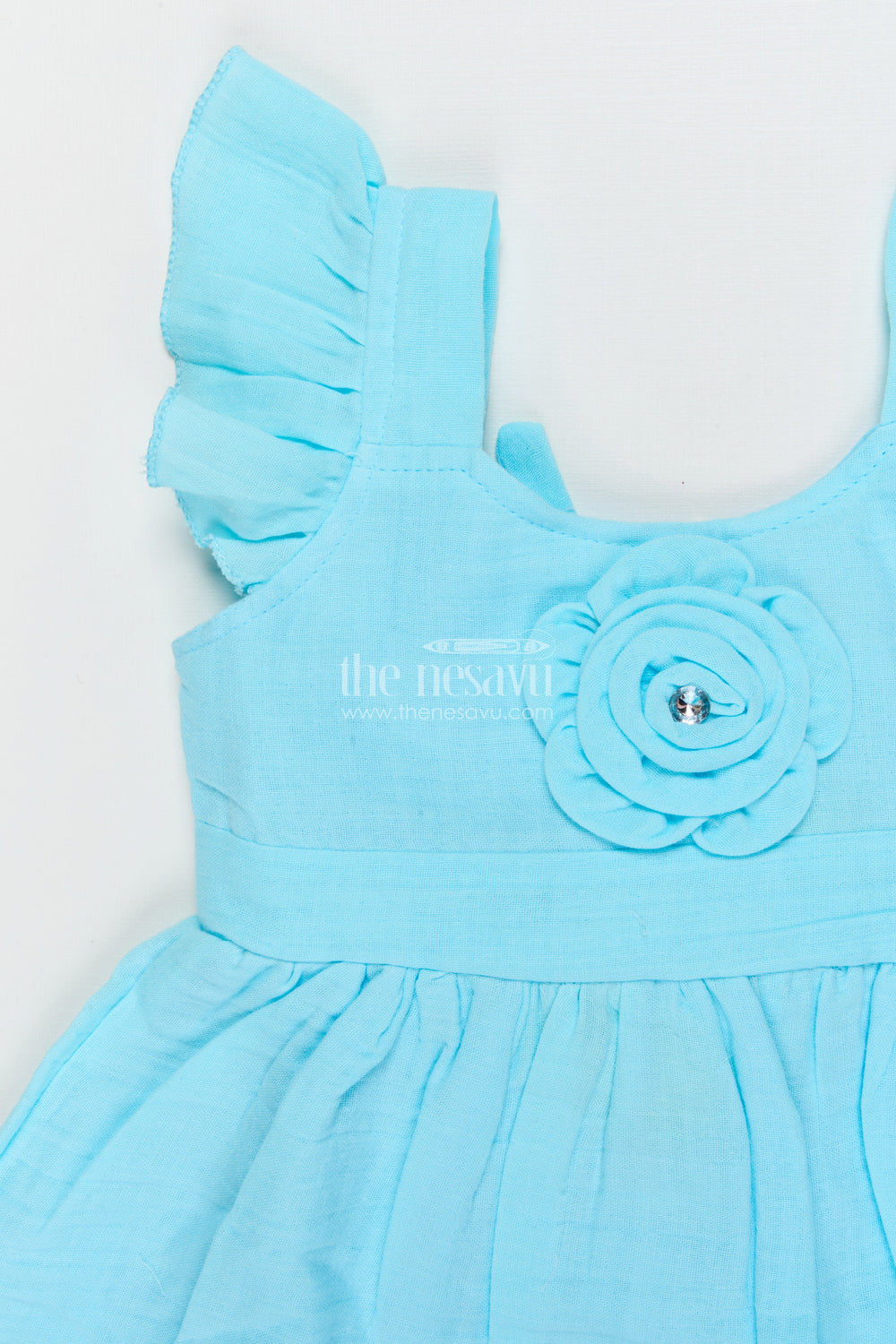 The Nesavu Girls Cotton Frock Muslin Cotton Frock for Baby Girls' Casual Outings Nesavu Nesavu baby girl cotton frock for casual outings and summer comfort wear