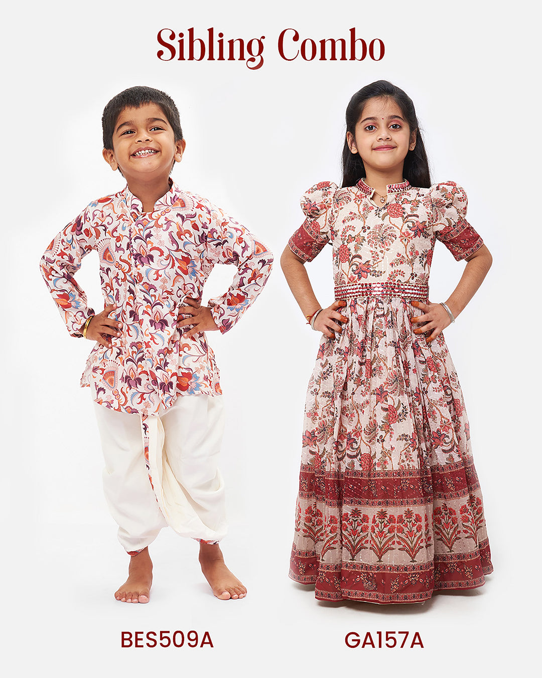 The Nesavu Girls Party Gown Mystic Blossom: Sequin Embroidered Floral Printed Maroon Childrens Gown Nesavu A Dance of Fabric and Design | Luxurious Anarkali Gowns | The Nesavu