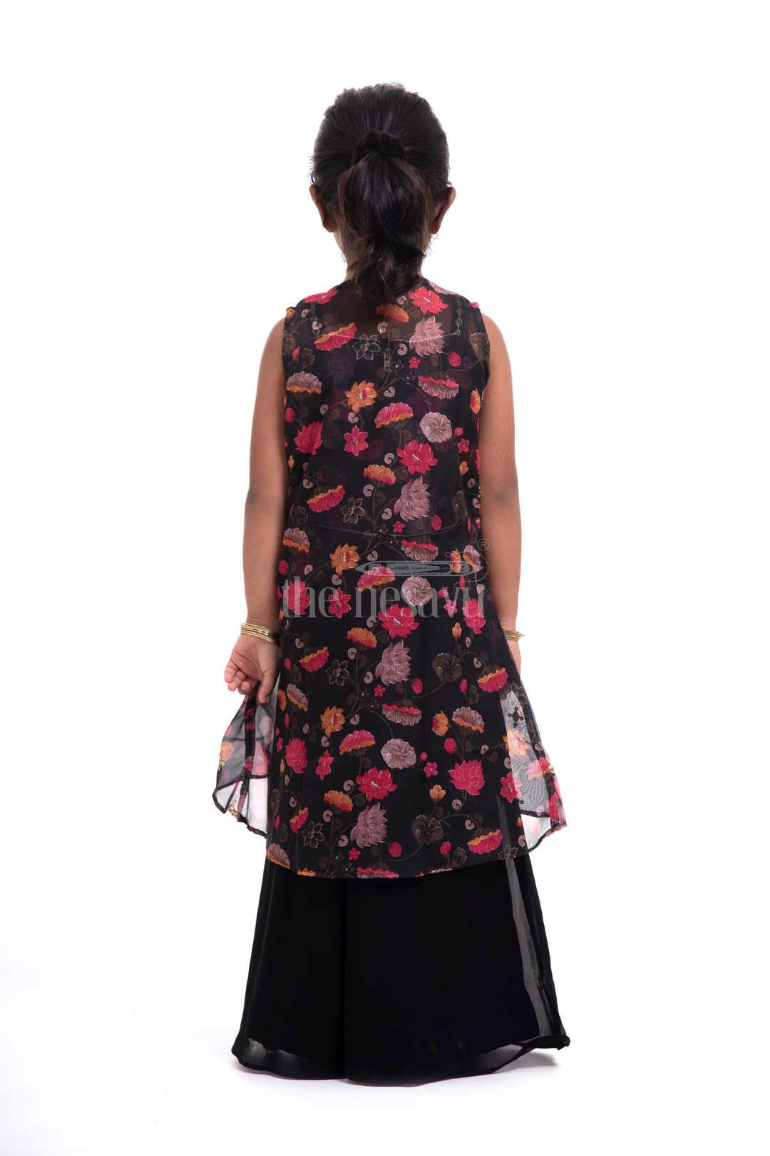 The Nesavu Girls Sharara / Plazo Set Nesavu Georgette Printed Long Dress Indian Style for Girls Diwali Festive Wear Nesavu Georgette Printed Long Dress Indian Style for Girls Diwali Festive Wear | The Nesavu
