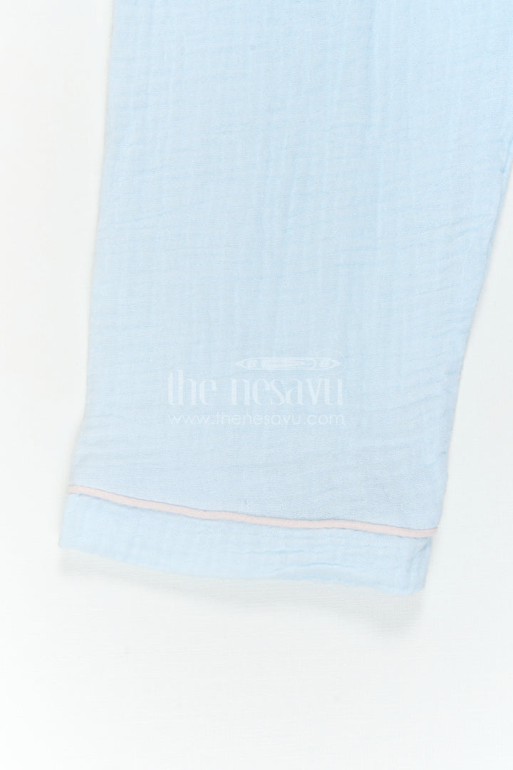 The Nesavu Girls Co-Ord Sets Nesavu Kids Muslin Cotton Lounge Co Ord Set with Relaxed Fit for Travel and Sleepwear Nesavu Nesavu Kids Muslin Cotton Lounge Co Ord Set With Relaxed Fit For Travel And Sleepwear