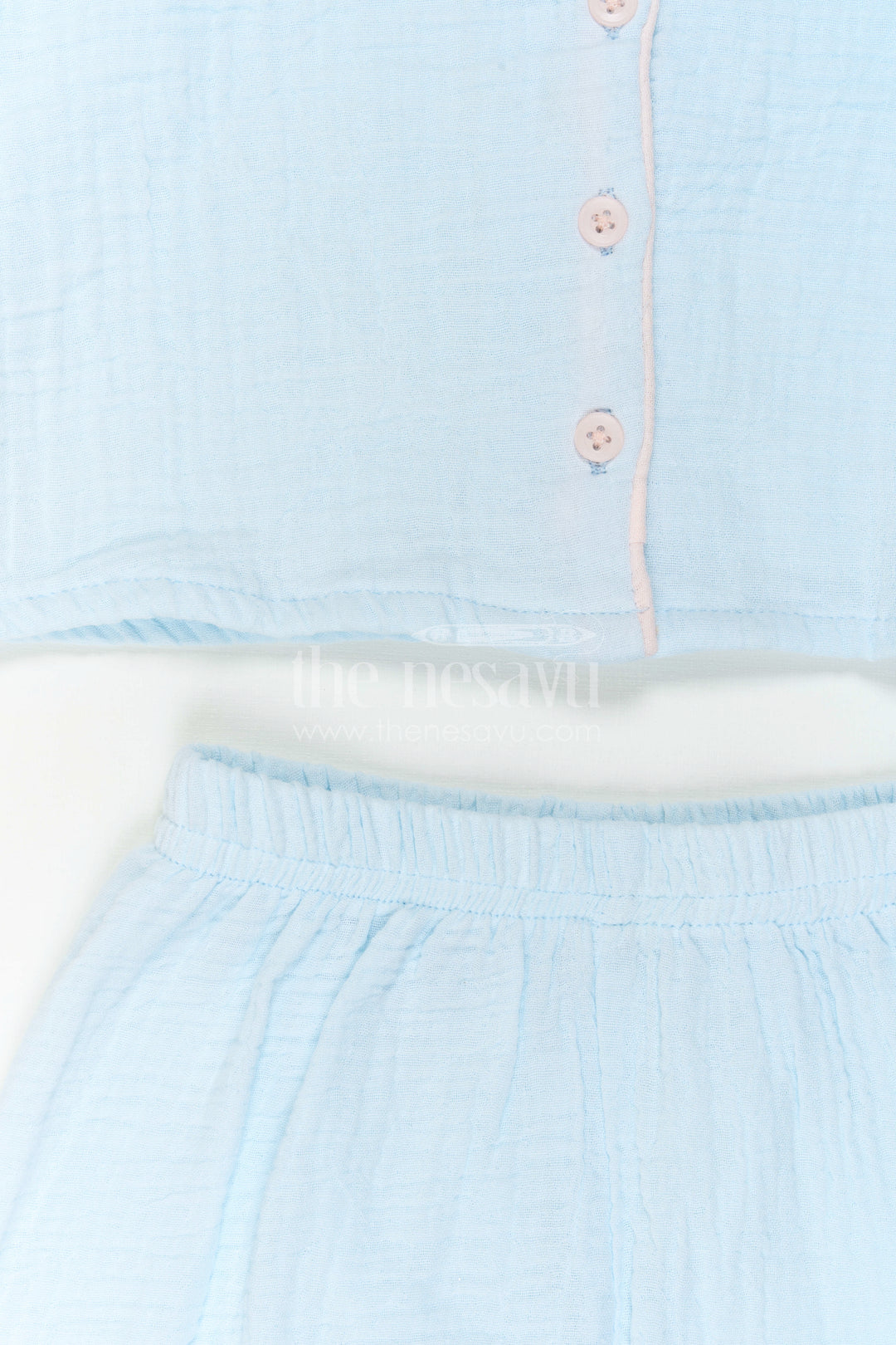 The Nesavu Girls Co-Ord Sets Nesavu Kids Muslin Cotton Lounge Co Ord Set with Relaxed Fit for Travel and Sleepwear Nesavu Nesavu Kids Muslin Cotton Lounge Co Ord Set With Relaxed Fit For Travel And Sleepwear