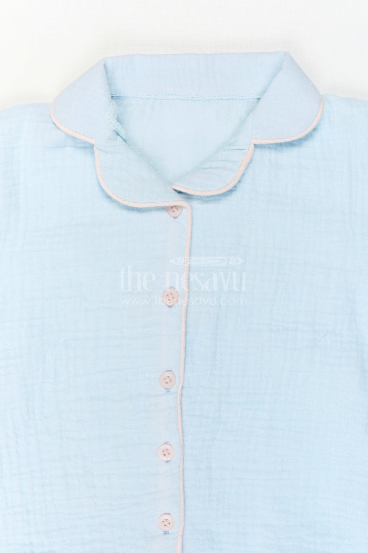 The Nesavu Girls Co-Ord Sets Nesavu Kids Muslin Cotton Lounge Co Ord Set with Relaxed Fit for Travel and Sleepwear Nesavu Nesavu Kids Muslin Cotton Lounge Co Ord Set With Relaxed Fit For Travel And Sleepwear