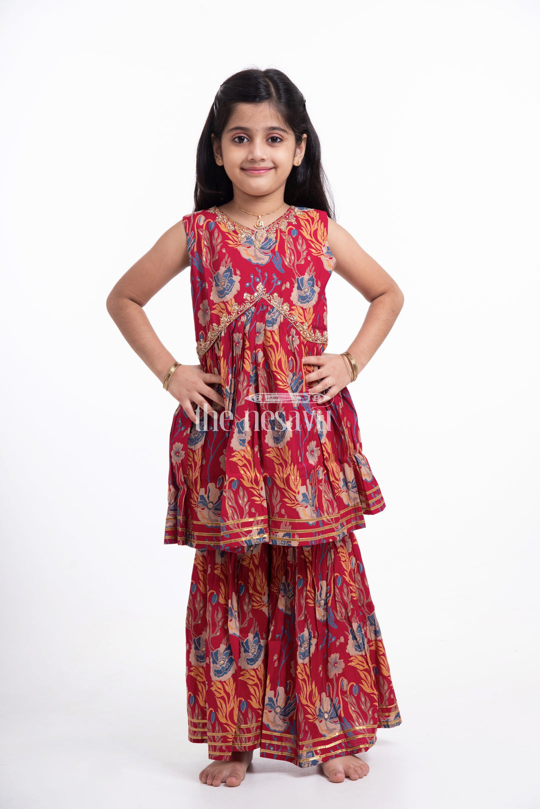 Modal Silk Daily Wear Sharara Plazo Suit for Girls Festive Wear Modal Silk Daily Wear Sharara Plazo Suit for Girls Festive Wear