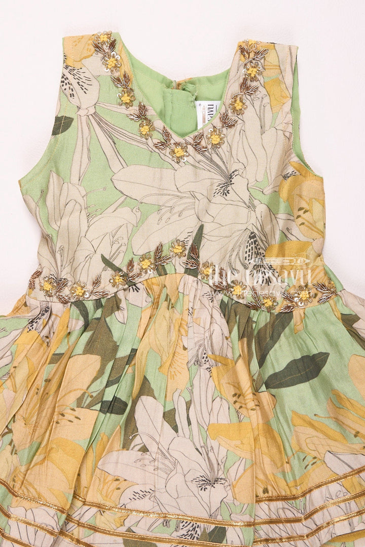 The Nesavu Girls Sharara / Plazo Set Nesavu Modal Silk Printed Sharara Choli Design for Girls Dussehra and Diwali Special Nesavu Nesavu Modal Silk Sharara Choli Design for Girls | Dussehra and Diwali Special