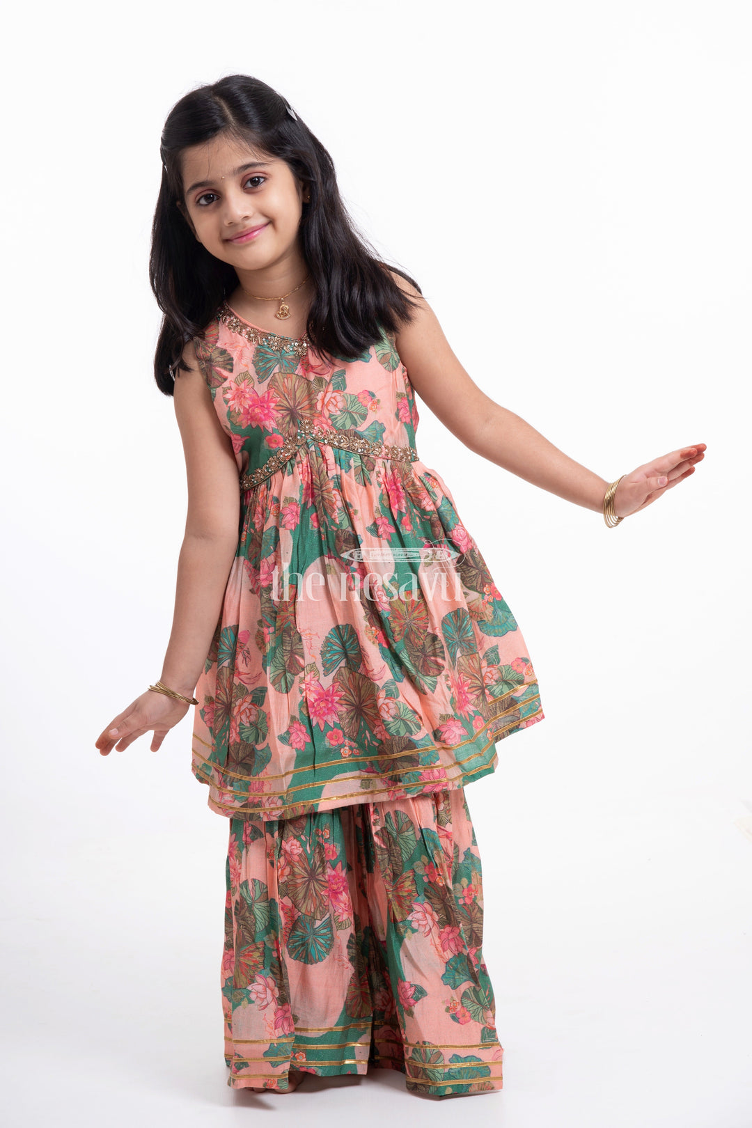 Modal Silk Sharara Plazo Dress for Girls Diwali Party Wear The