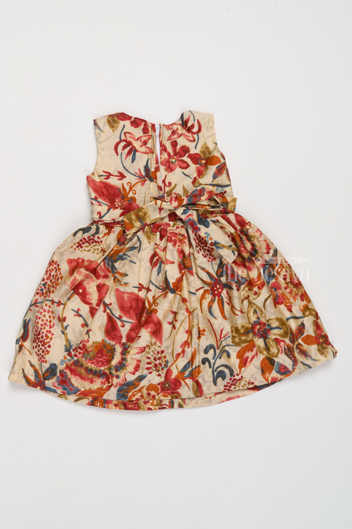 The Nesavu Girls Cotton Frock New Dress Frock Design with Multicolor Floral Prints for Stylish Little Girls Nesavu Nesavu New Dress Frock Design Multicolor Floral Prints Girls