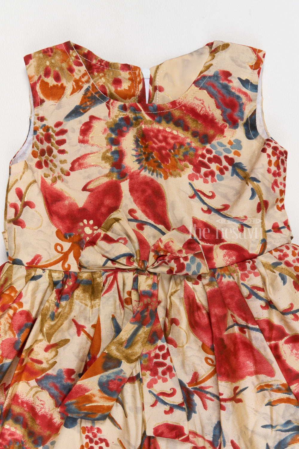 The Nesavu Girls Cotton Frock New Dress Frock Design with Multicolor Floral Prints for Stylish Little Girls Nesavu Nesavu New Dress Frock Design Multicolor Floral Prints Girls