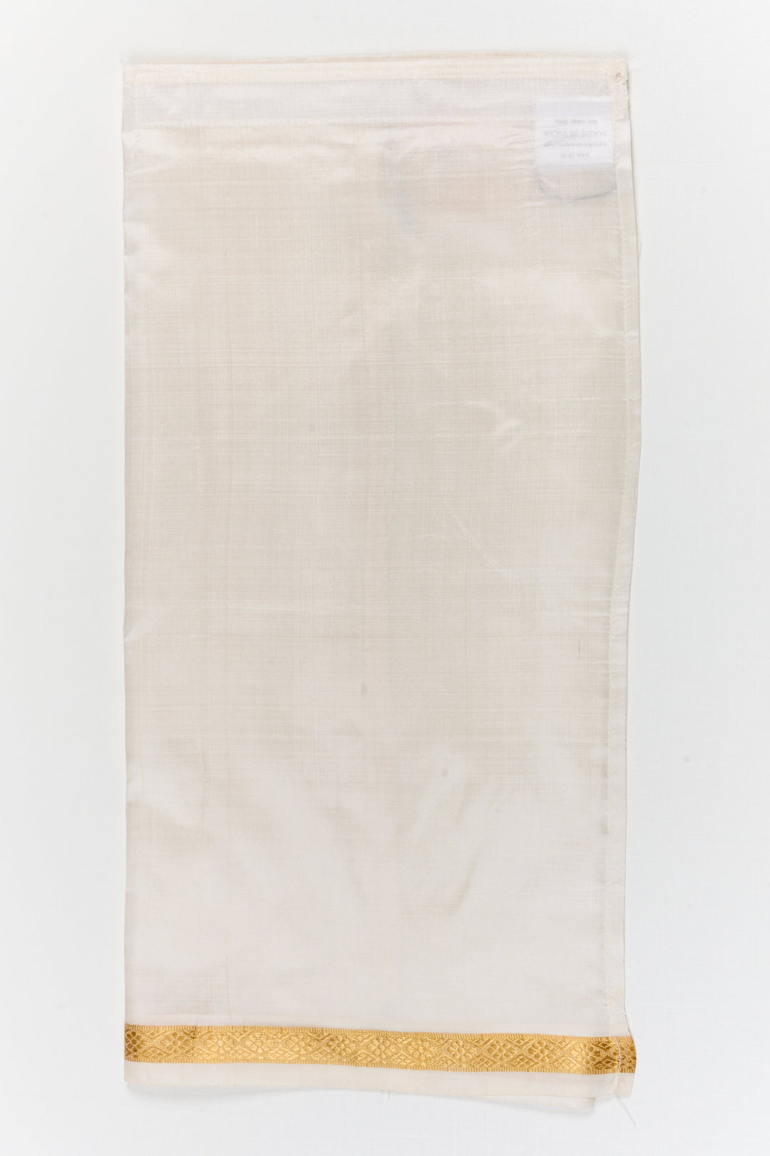 The Nesavu Pure Silk Vesti Newborn Silk Dhoti for Boys for Poojas and Early Celebrations Nesavu 18 (2Y) / White / Pure Silk D066B-18 Nesavu newborn silk dhoti for baby boys for naming ceremonies, cradle rituals and first poojas