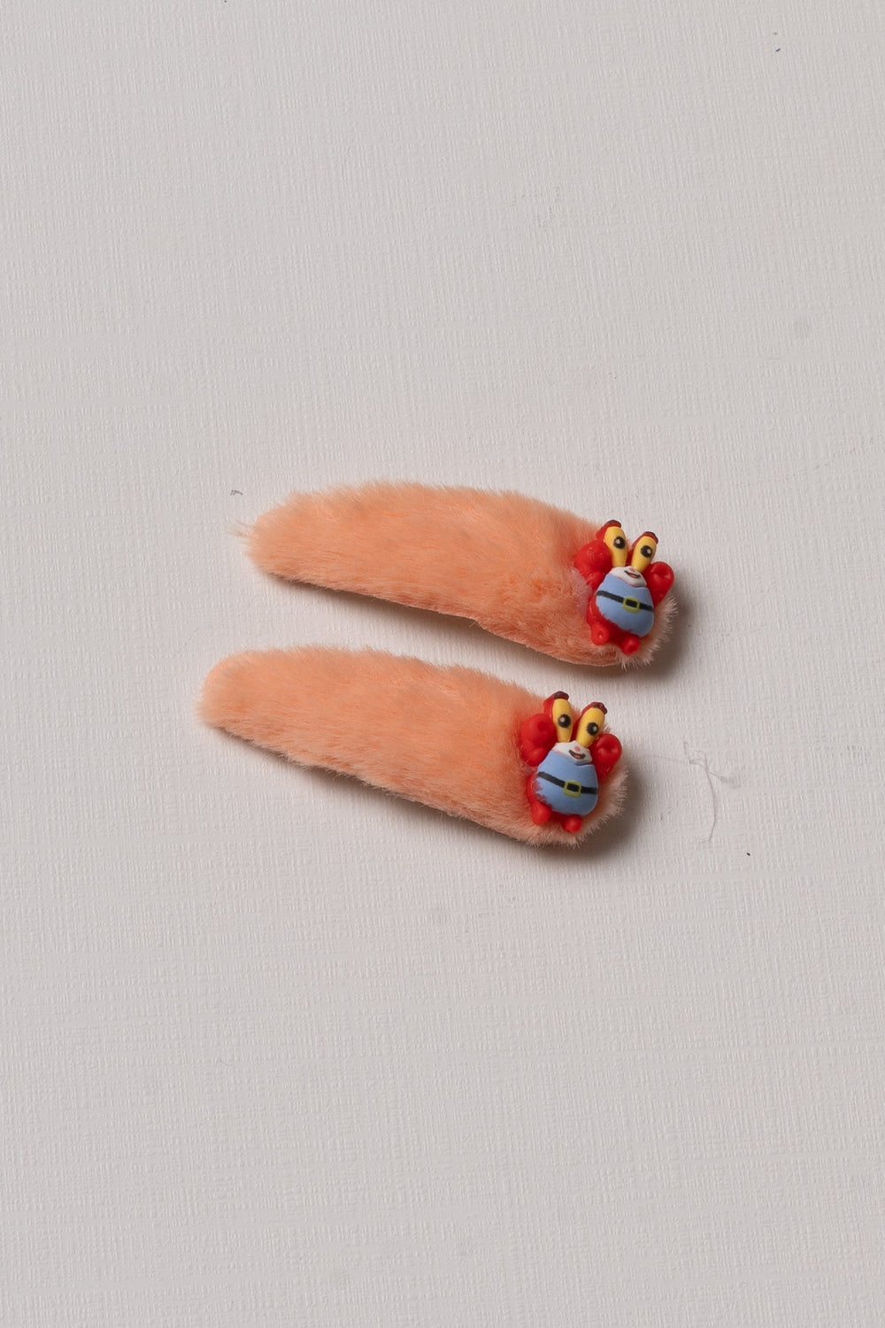 The Nesavu Tick Tac Clip Orange Keen Fuzzy Character Tick Tac Clips Nesavu Orange / Style 2 JHTT17B Soft Furry Animal Hair Clips | Cute Tick Tac Hair Accessories for Kids | The Nesavu