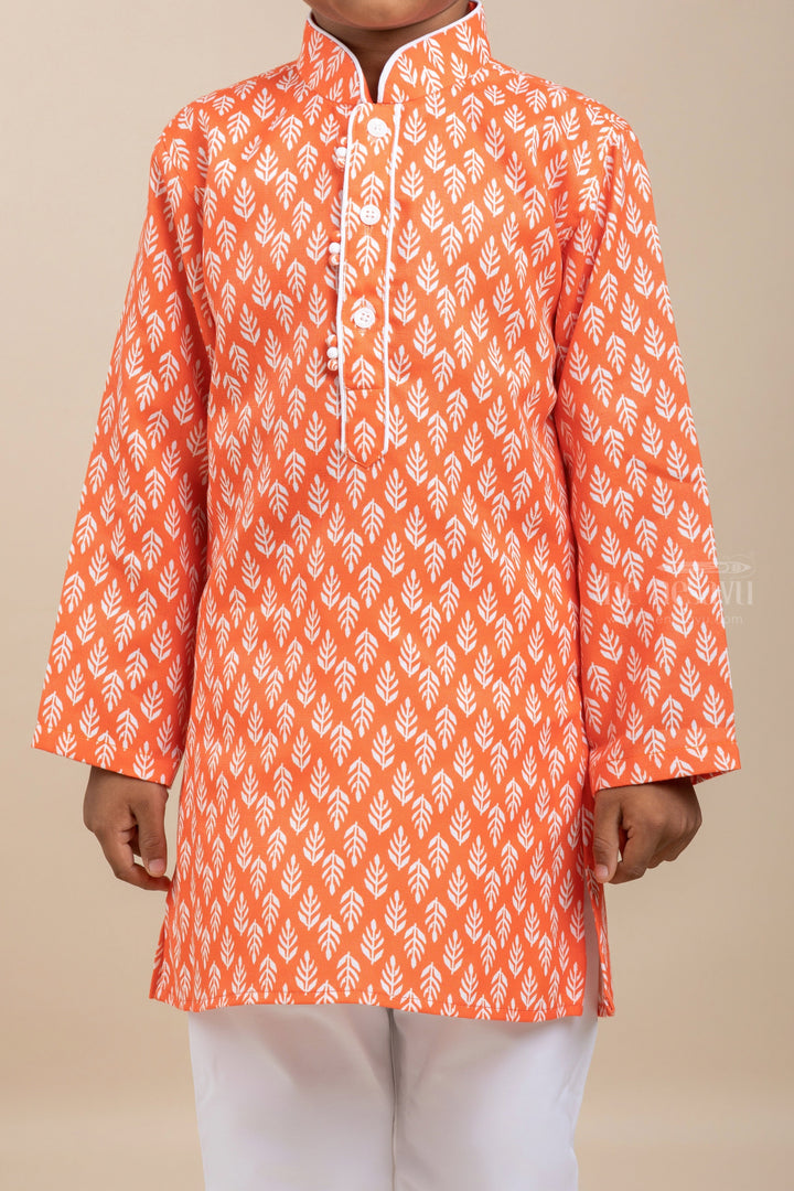 The Nesavu Boys Kurtha Set Orange Silk Cotton Designer Party Wear Kurta For Baby Boys Nesavu Top 15 Festive Wear Kurta For Baby Boys | Stylish Overcoat Dresses | The Nesavu