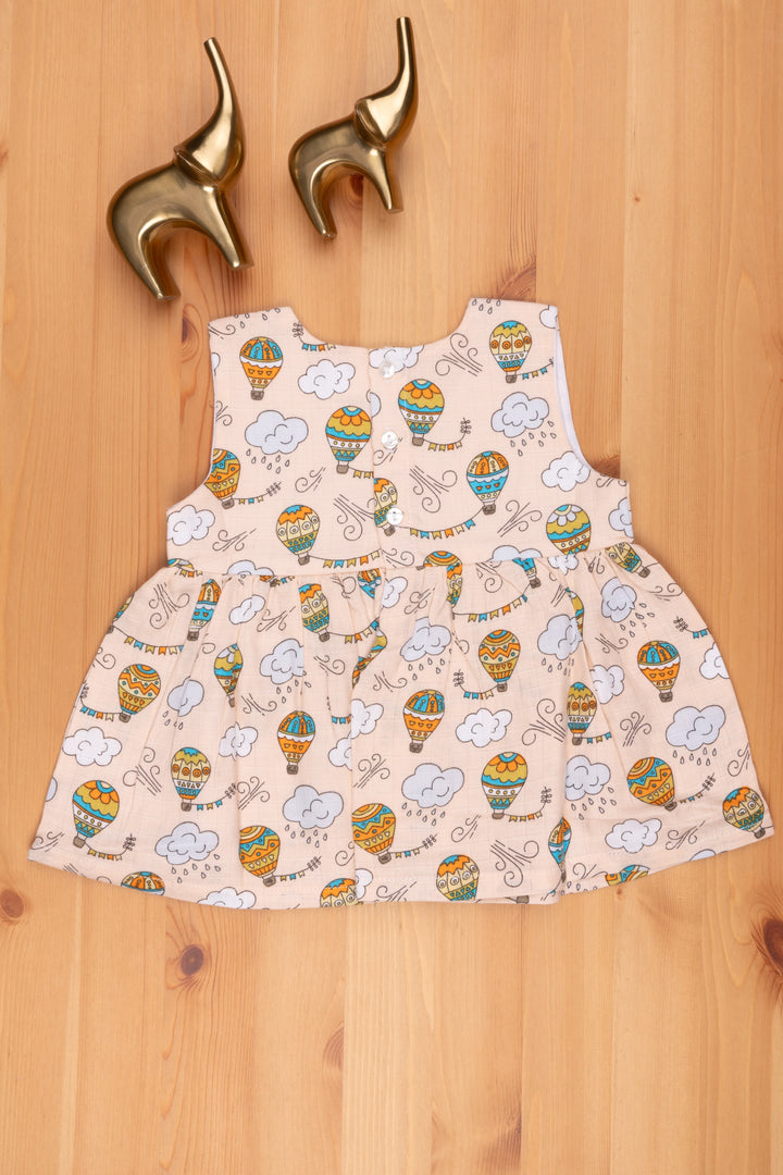 The Nesavu Baby Frock / Jhabla Orange Skies: Parachute Printed Dress for Baby Girls Nesavu Atractive Printed Casual Frock For Baby Girls | New Born Baby Dress | The Nesavu
