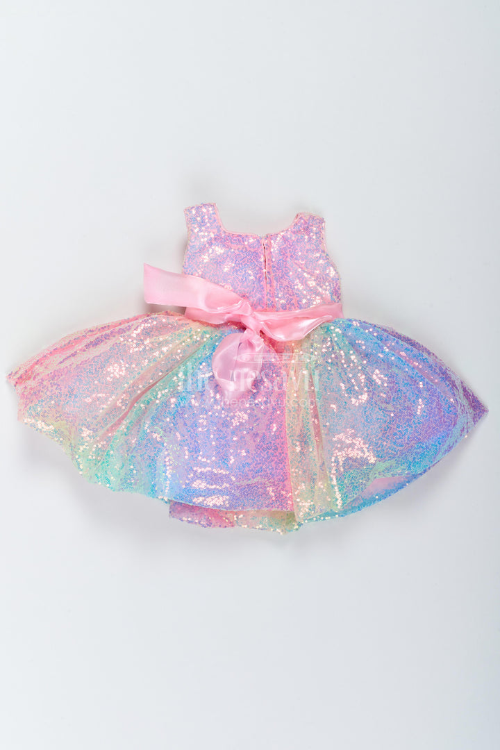 The Nesavu Girls Fancy Party Frock Party Dress for Girls in Multicolor for Wedding Moments Nesavu Nesavu Party Dress For Girls In Multicolor With Sequin Work