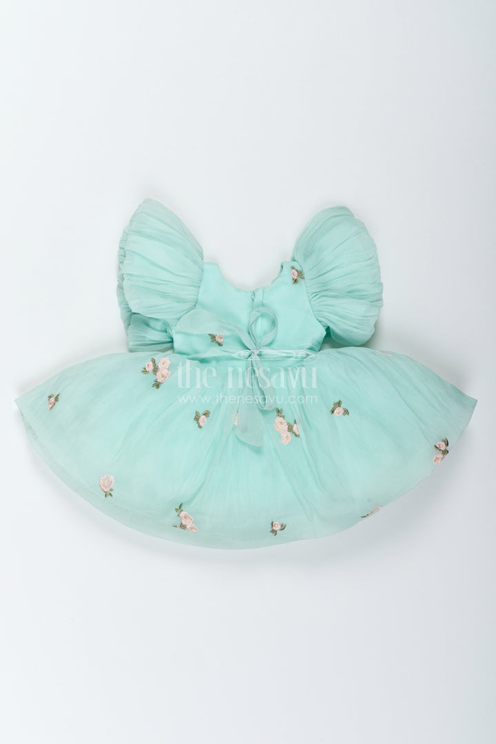 The Nesavu Girls Fancy Party Frock Party Dress for Girls in Multicolor with an Occasion Ready Finish Nesavu Nesavu Party Dress For Girls With Thread Embroidery For Weddings