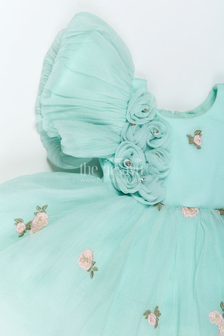 The Nesavu Girls Fancy Party Frock Party Dress for Girls in Multicolor with an Occasion Ready Finish Nesavu Nesavu Party Dress For Girls With Thread Embroidery For Weddings
