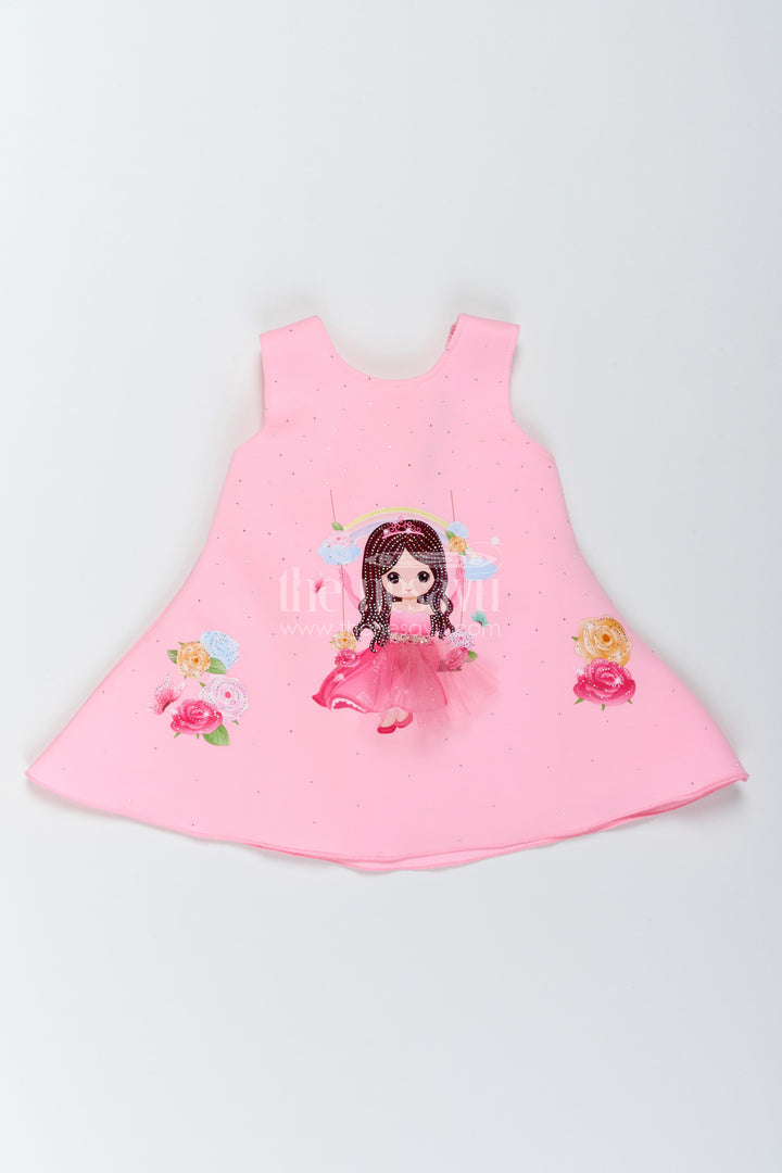 The Nesavu Girls Fancy Party Frock Party Dress for Girls in Pink with an Occasion Ready Finish Nesavu 16 (1Y) / Pink / Scuba PF350C-16 Nesavu Party Dress For Girls In Pink For Parties And Memorable Photos PF350C-16