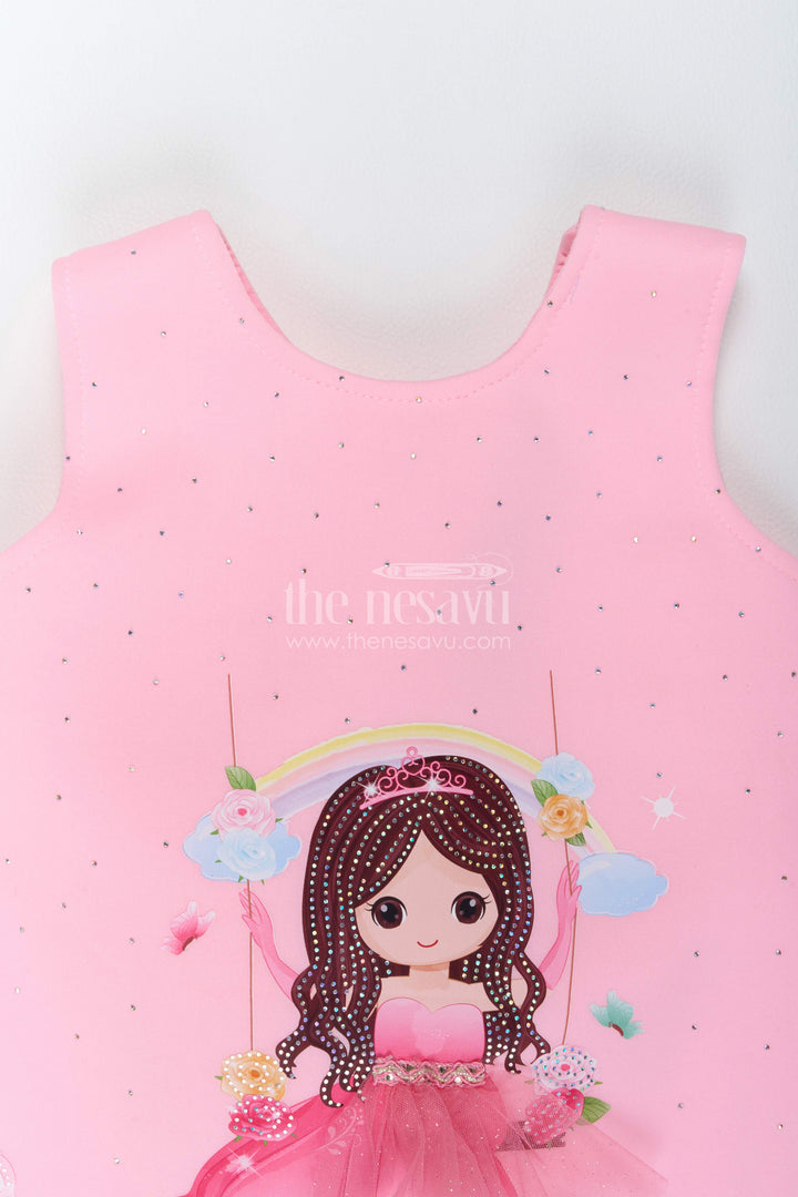 The Nesavu Girls Fancy Party Frock Party Dress for Girls in Pink with an Occasion Ready Finish Nesavu Nesavu Party Dress For Girls In Pink For Parties And Memorable Photos