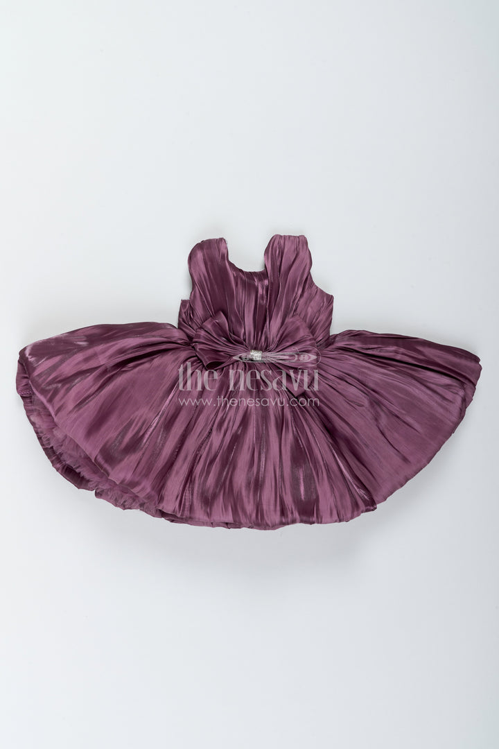 The Nesavu Girls Fancy Party Frock Party Dress for Girls in Purple for Family Celebrations Nesavu 16 (1Y) / Purple / Crepe PF363B-16 Nesavu Party Dress For Girls In Purple For Family Celebrations PF363B-16