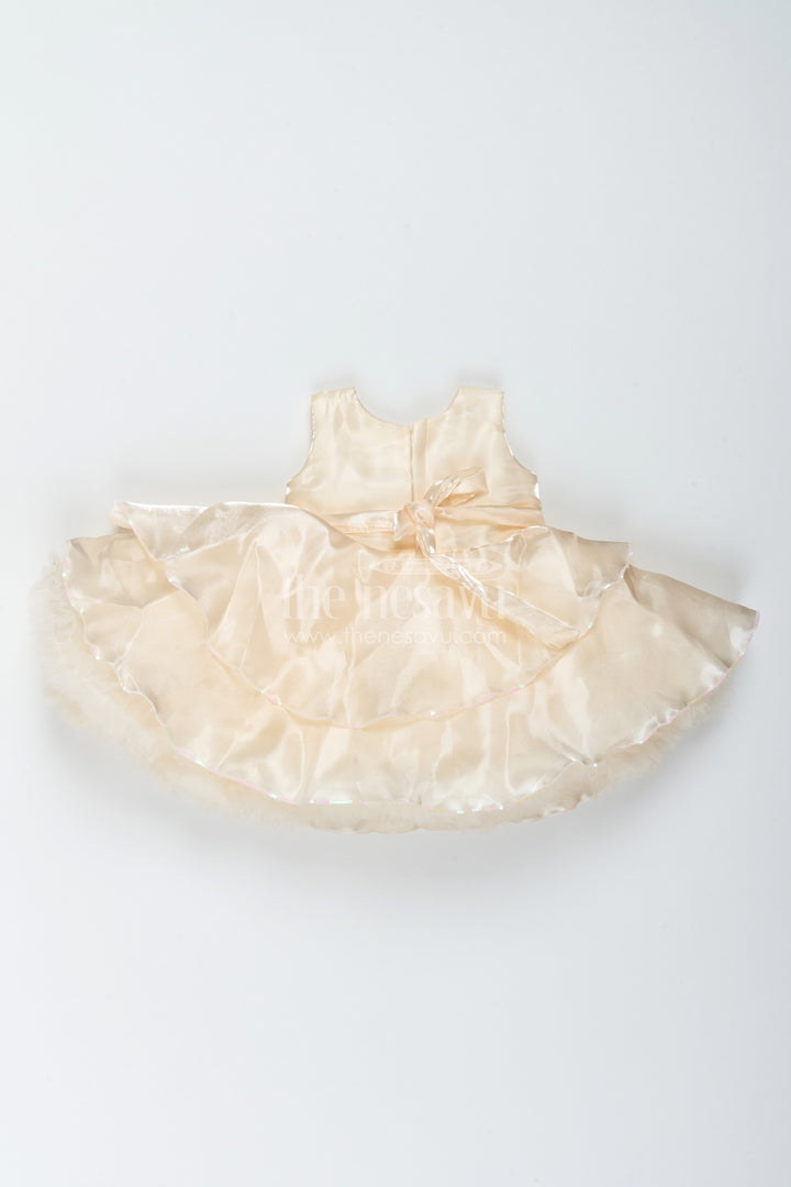 The Nesavu Girls Fancy Party Frock Party Dress for Girls in Yellow with an Occasion Ready Finish Nesavu Nesavu Party Dress For Girls In Yellow With Thread For Wedding Moments