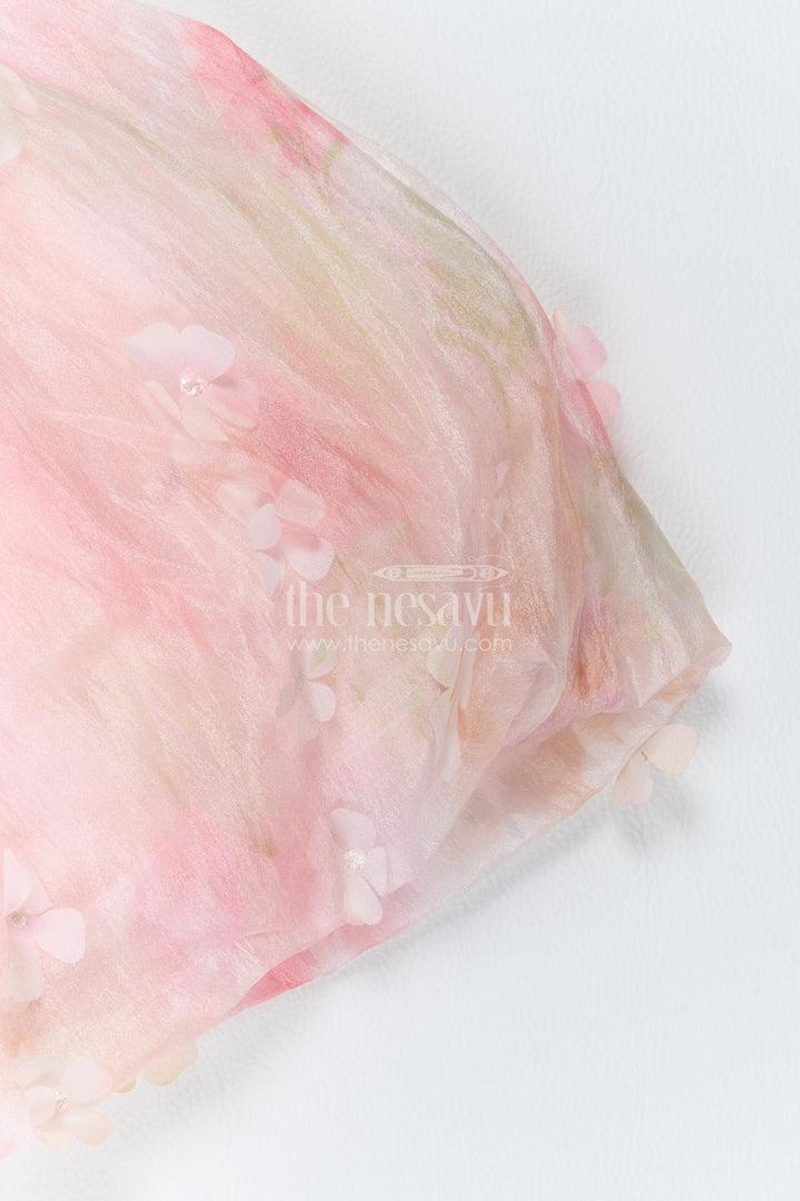 The Nesavu Girls Fancy Frock Party Dress for Girls with Digital Print for Festive Occasions Nesavu Nesavu Party Dress For Girls In Pink With Digital Print