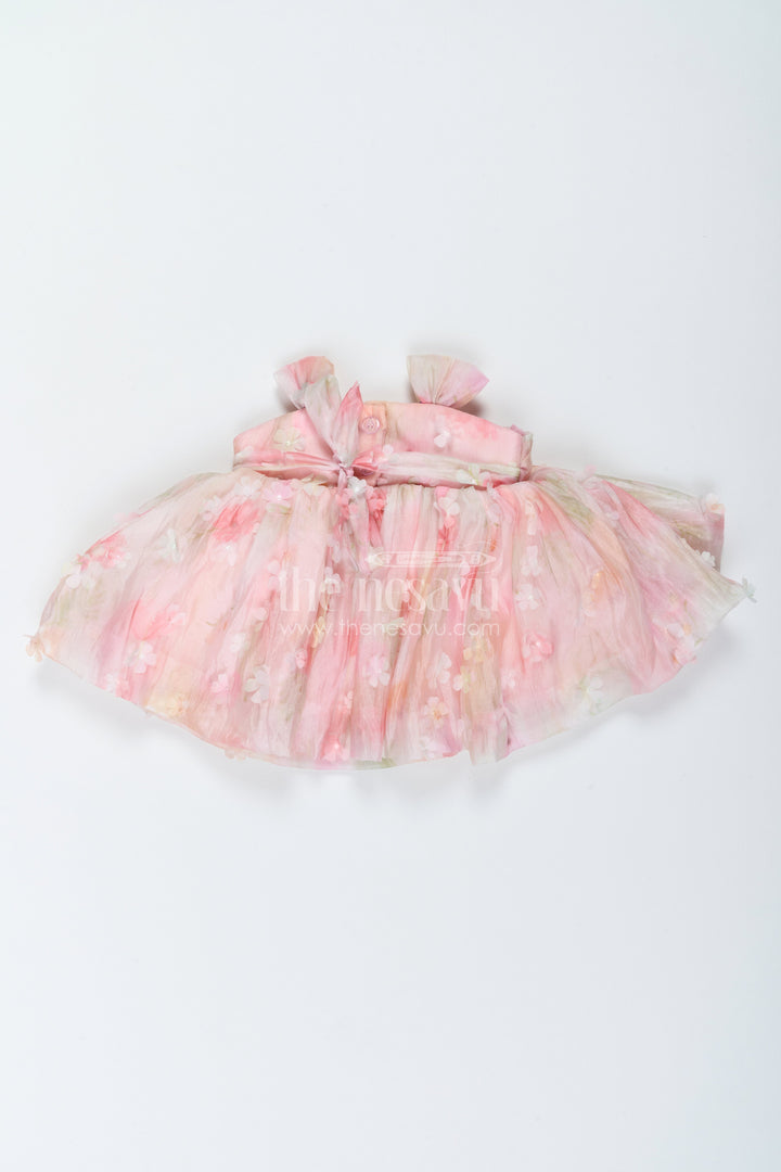 The Nesavu Girls Fancy Frock Party Dress for Girls with Digital Print for Festive Occasions Nesavu Nesavu Party Dress For Girls In Pink With Digital Print