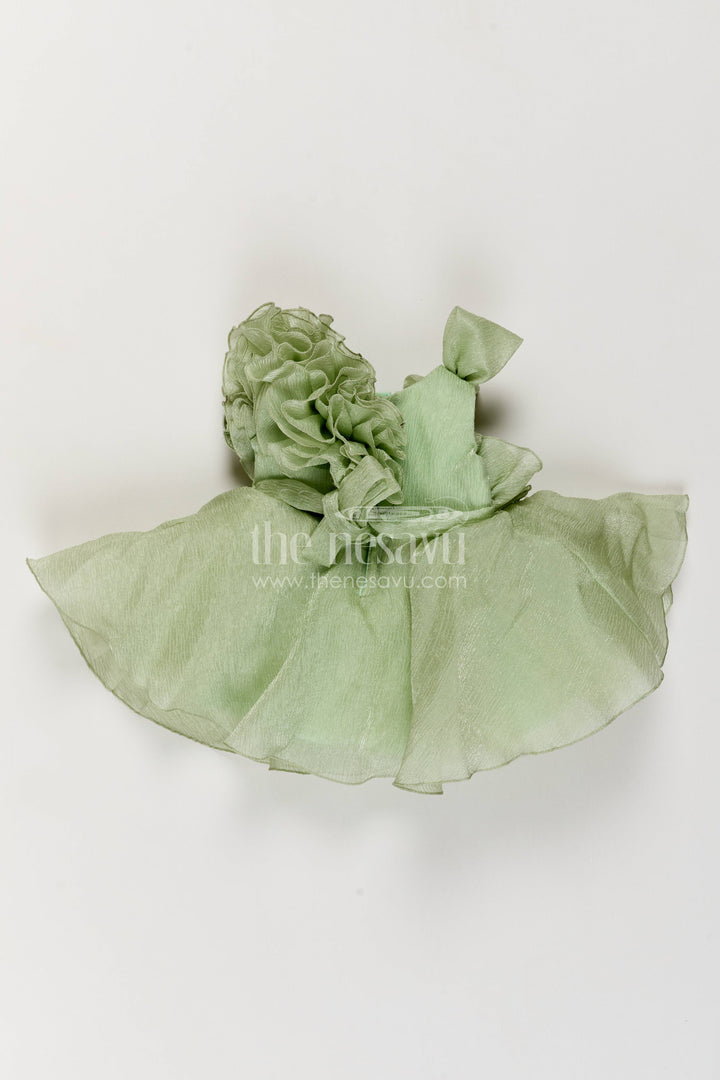 The Nesavu Girls Fancy Party Frock Party Dress for Girls with Floral Detailing for Festive Occasions Nesavu Nesavu Party Dress For Girls With Floral Detailing For Weddings