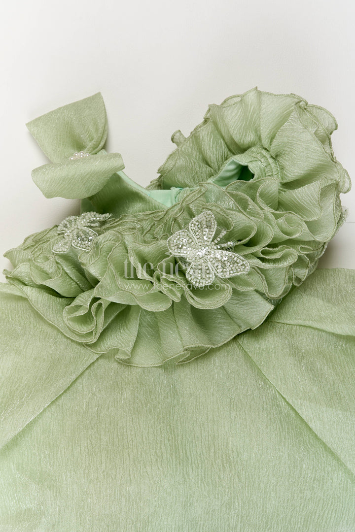 The Nesavu Girls Fancy Party Frock Party Dress for Girls with Floral Detailing for Festive Occasions Nesavu Nesavu Party Dress For Girls With Floral Detailing For Weddings