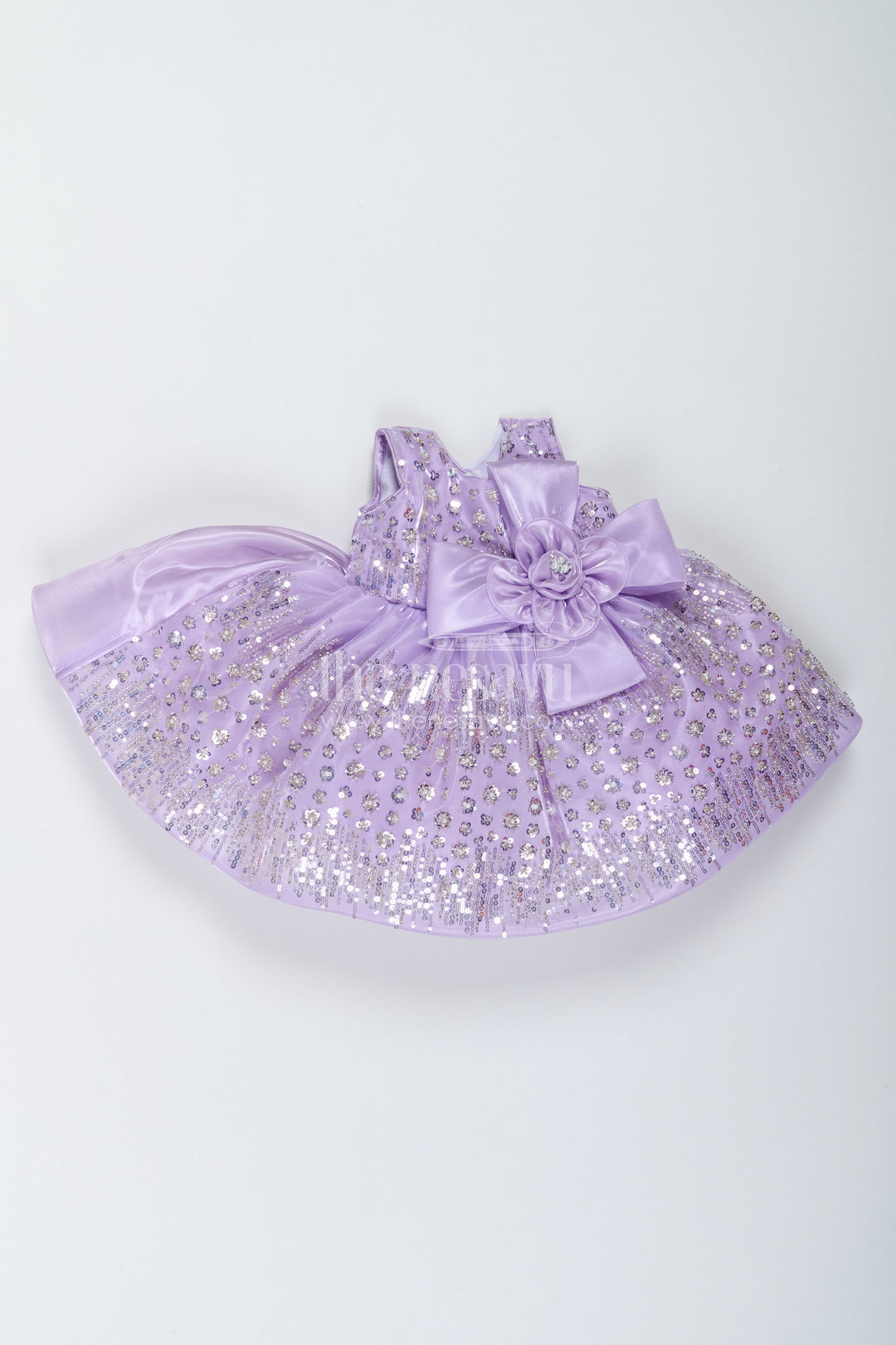 The Nesavu Girls Fancy Party Frock Party Dress for Girls with Thread Embroidery for Festive Occasions Nesavu 16 (1Y) / Purple / Satin PF364A-16 Nesavu Party Dress For Girls In Purple For Traditional Events PF364A-16