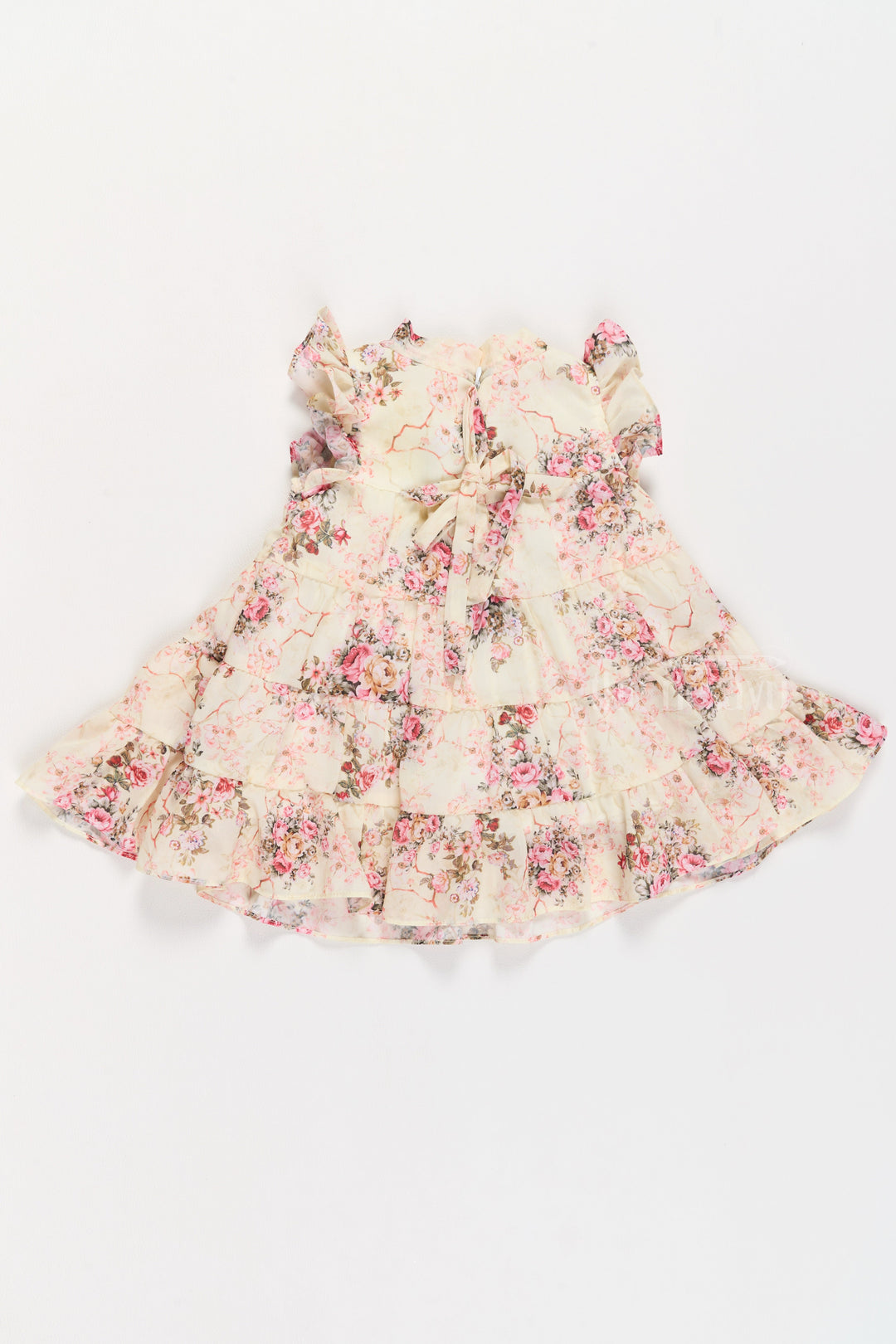 The Nesavu Girls Cotton Frock Party Frock New with Floral Prints and Ruffled Tiers for Girls Nesavu Nesavu Party Frock New Girls Floral Prints Ruffled Skirt Playful Design