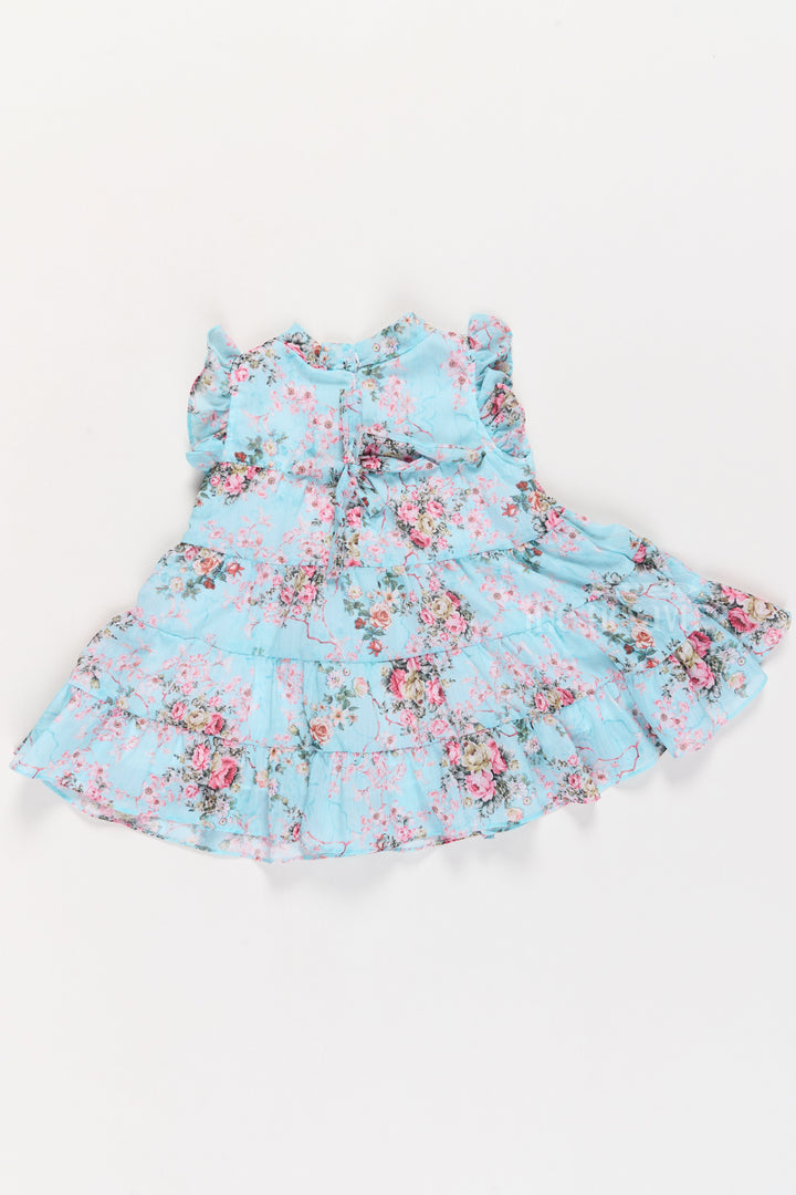 The Nesavu Girls Cotton Frock Party Wear Short Frock for Girls with Floral Patterns and Layered Skirt Nesavu Nesavu Party Wear Short Frock Girls Floral Patterns Elegant Layered Design
