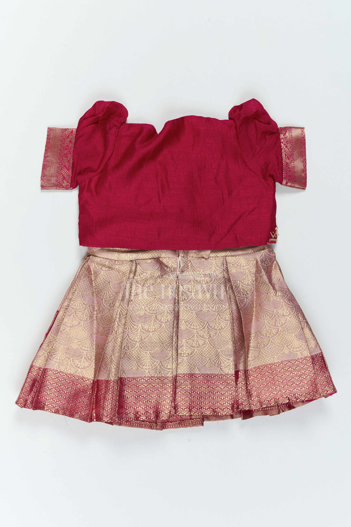 The Nesavu Silk Party Frock Party Wear Silk Frock in Pink with an Occasion Ready Finish Nesavu Nesavu Party Wear Silk Frock With Jacquard Weave For Weddings
