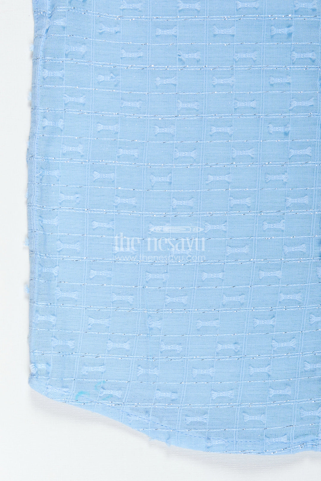 The Nesavu Boys Cotton Shirt Pastel Blue Shirt for Kids in Designer Georgette with Subtle Textured Weave and Mandarin Collar Nesavu Nesavu Pastel Blue Shirt Kids Lightweight Designer Georgette Elegant Textured Finish