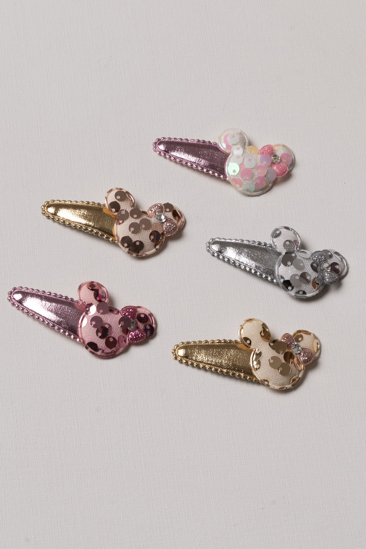 The Nesavu Tick Tac Clip Pastel Sequin Embellished Tic Tac Clip for Girls Nesavu Girls Glittery Pastel Tic Tac Hair Clip | Playful Sparkle Accessory | The Nesavu