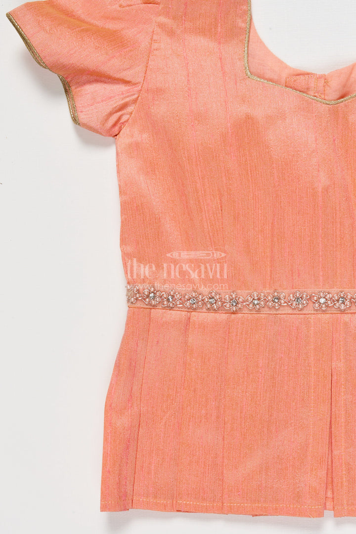 The Nesavu Pattu Pavadai Pattu Pavadai for Baby Girl’s Festive and Temple Occasions Nesavu Nesavu baby girl pattu pavadai tissue silk raw silk yoke traditional festivals