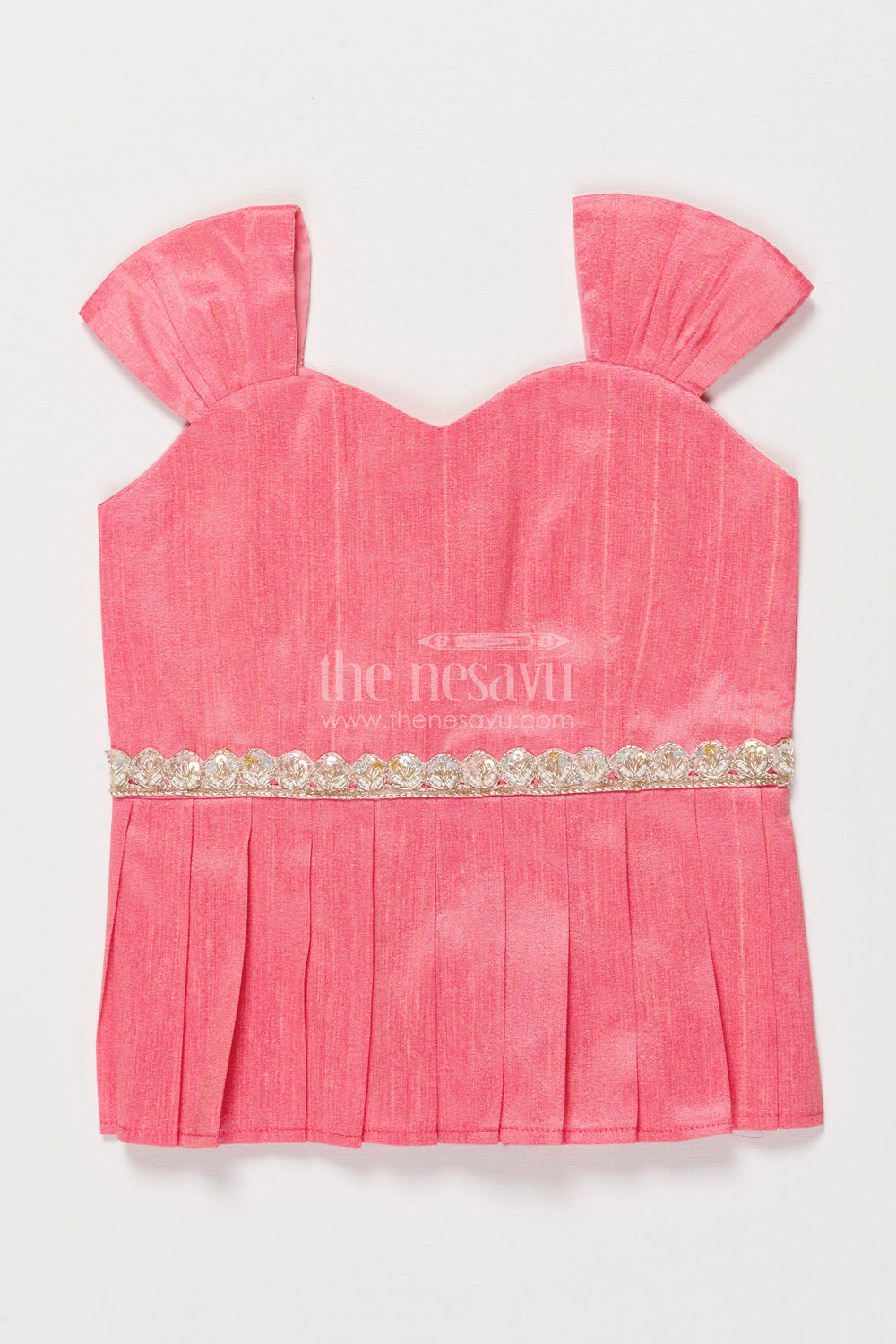 The Nesavu Pattu Pavadai Pattu Pavadai for Baby Girl’s Festive Days and Family Gatherings Nesavu Nesavu pattu pavadai baby girls Banaras tissue silk raw silk yoke festive occasions