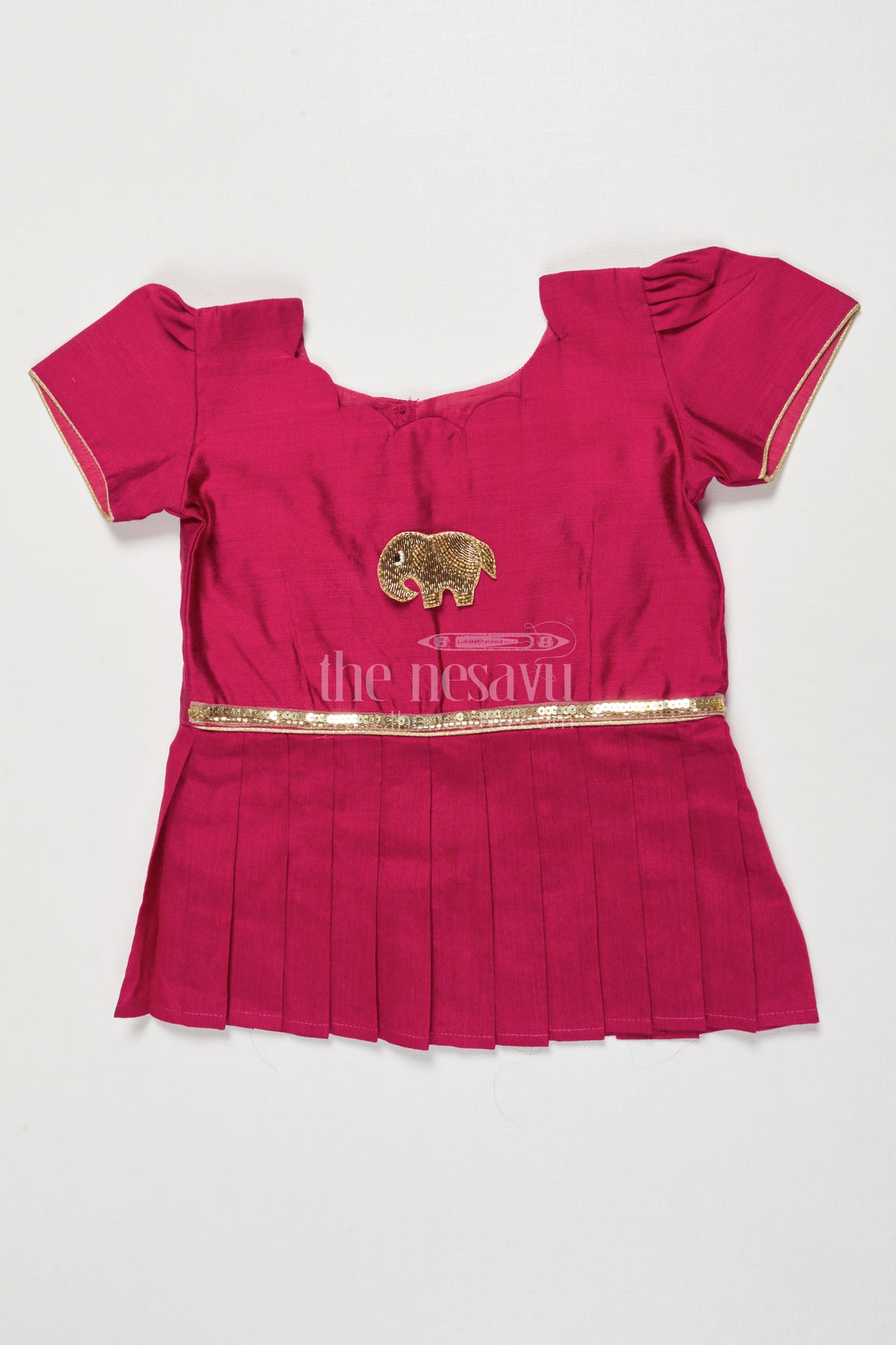 The Nesavu Pattu Pavadai Pattu Pavadai for Baby Girl’s First Festival or Traditional Ceremony Nesavu Nesavu baby girl pattu pavadai chanderi yoke traditional festivals naming ceremonies